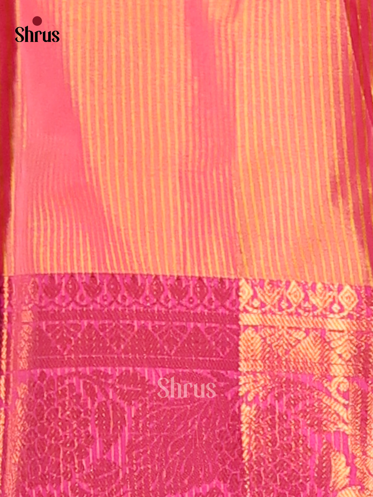 Yellow & Pink- Semi Pochampally Saree - Shop on Shrus.com
