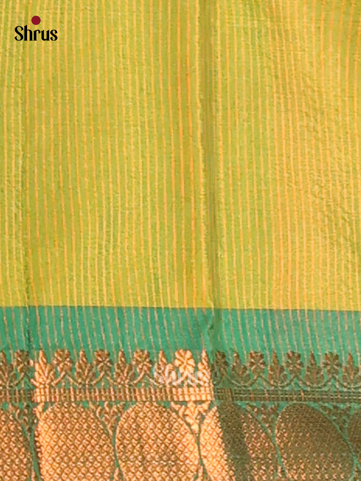 Orange & Green - Semi Pochampally Saree - Shop on Shrus.com
