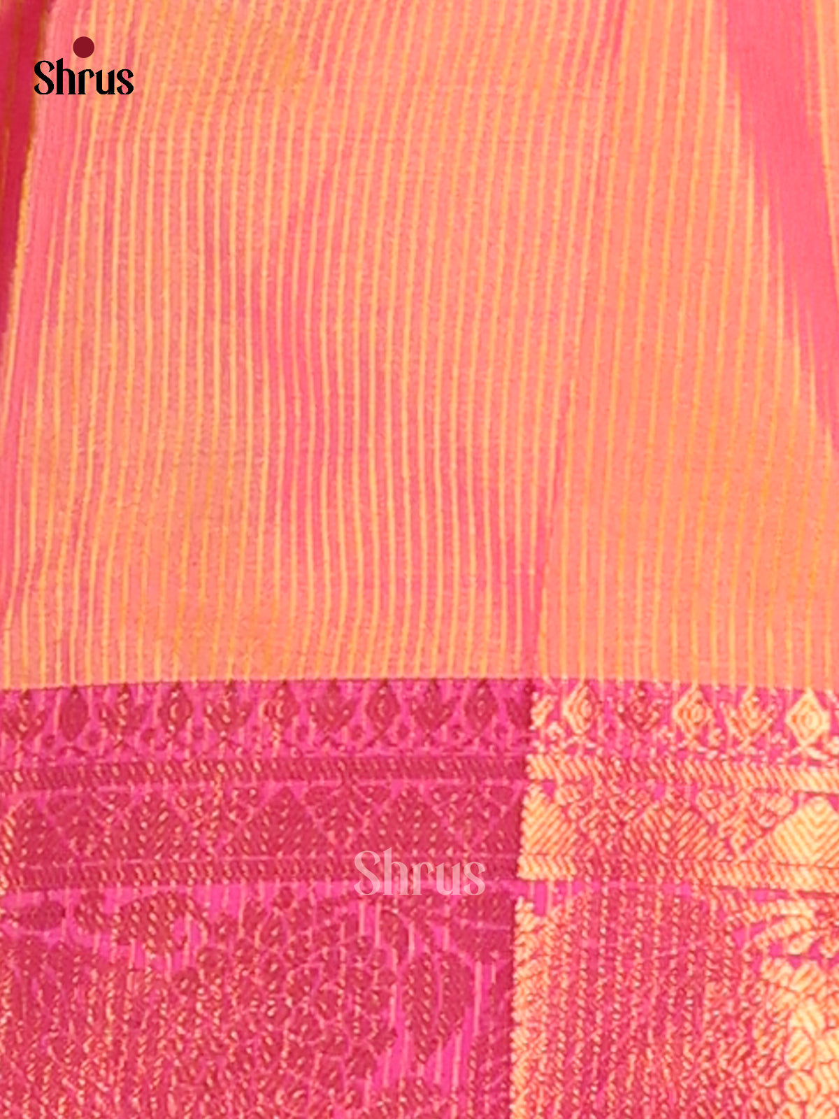 Lime Green & Pink - Semi Pochampally Saree - Shop on Shrus.com