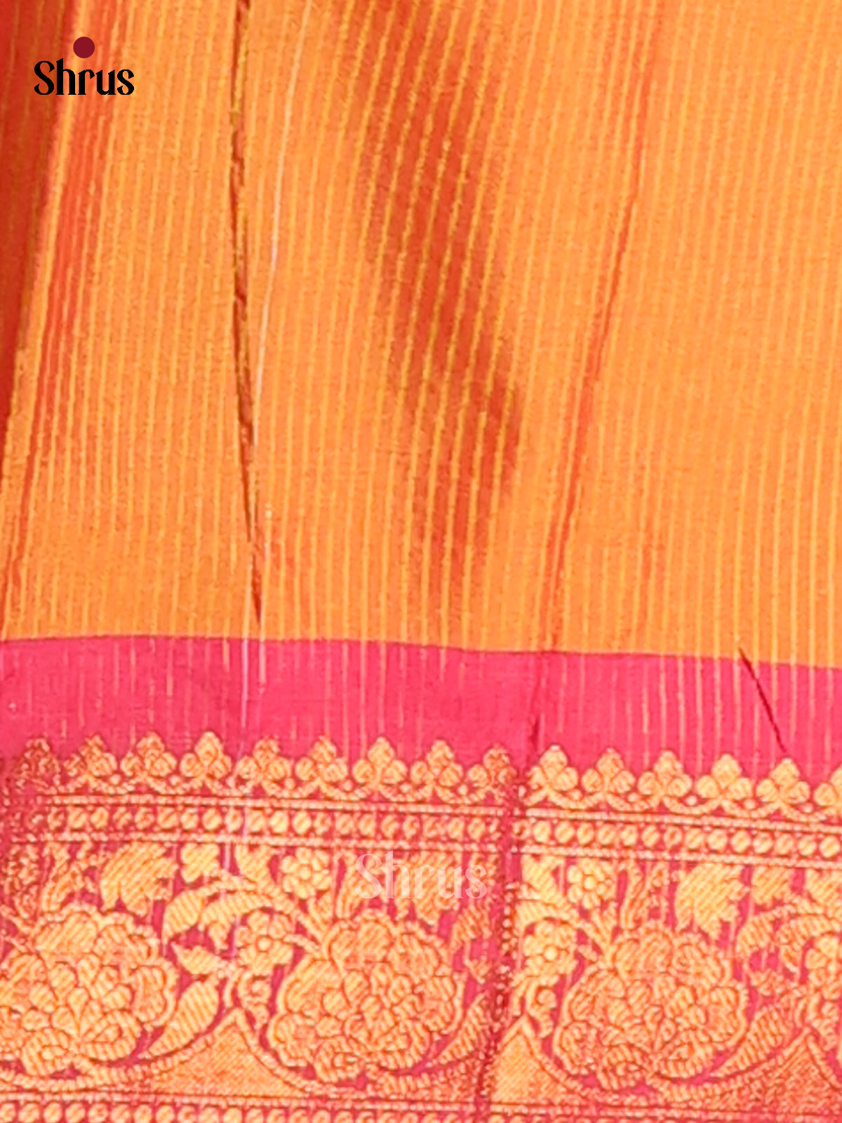 Yellow & Pink- Semi Pochampally Saree - Shop on Shrus.com
