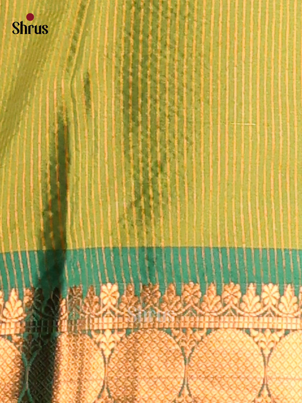 Yellow & Green - Semi Pochampally Saree - Shop on Shrus.com
