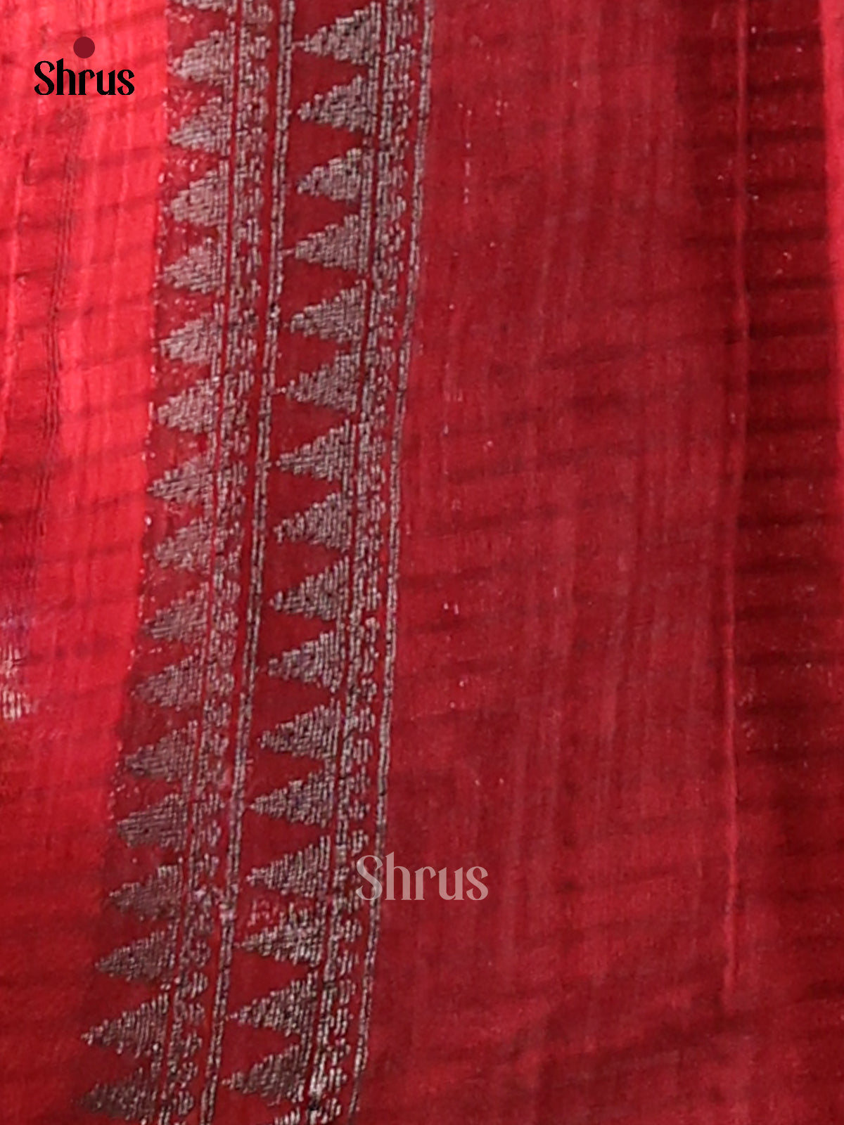 Red - Semi Rawsilk Saree - Shop on Shrus.com