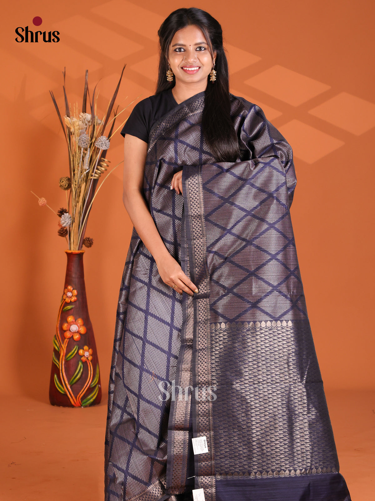 Blue - Semi Rawsilk Saree