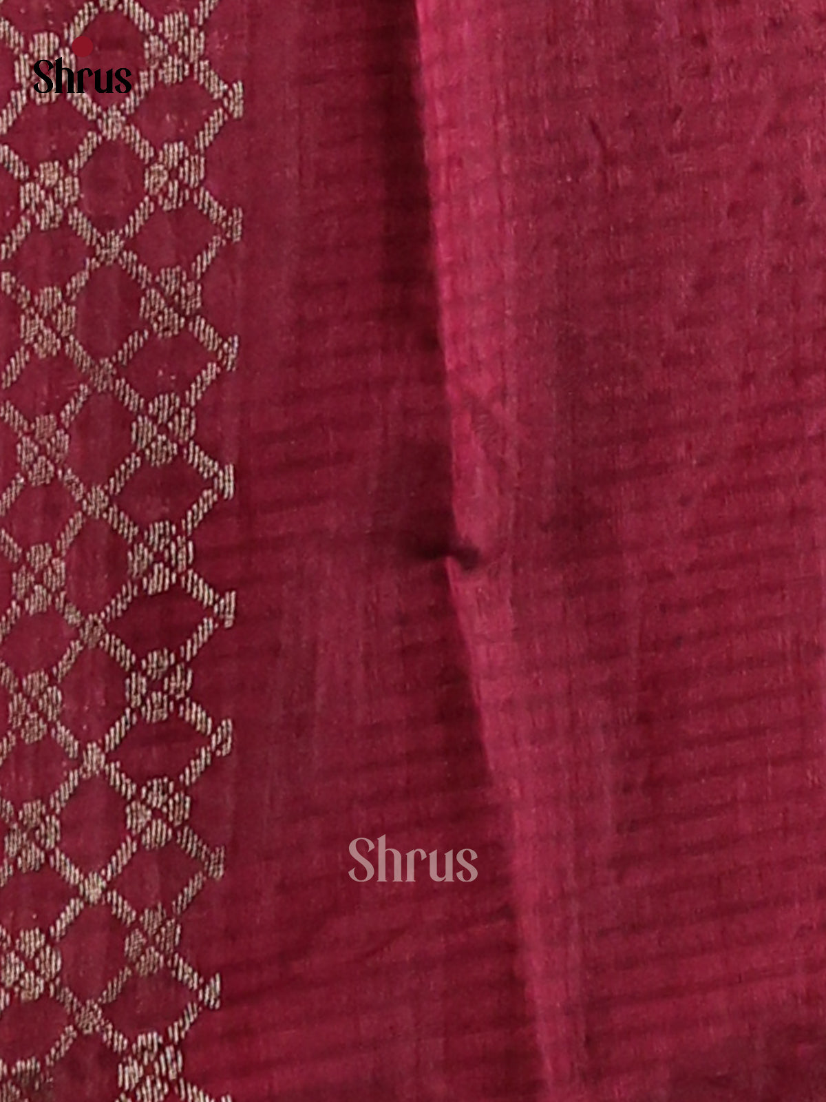 Maroon - Semi Rawsilk Saree - Shop on Shrus.com