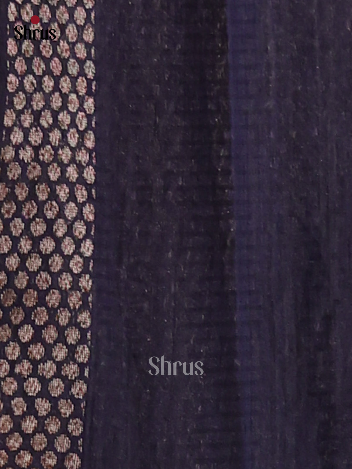 Navy Blue - Semi Rawsilk Saree - Shop on Shrus.com