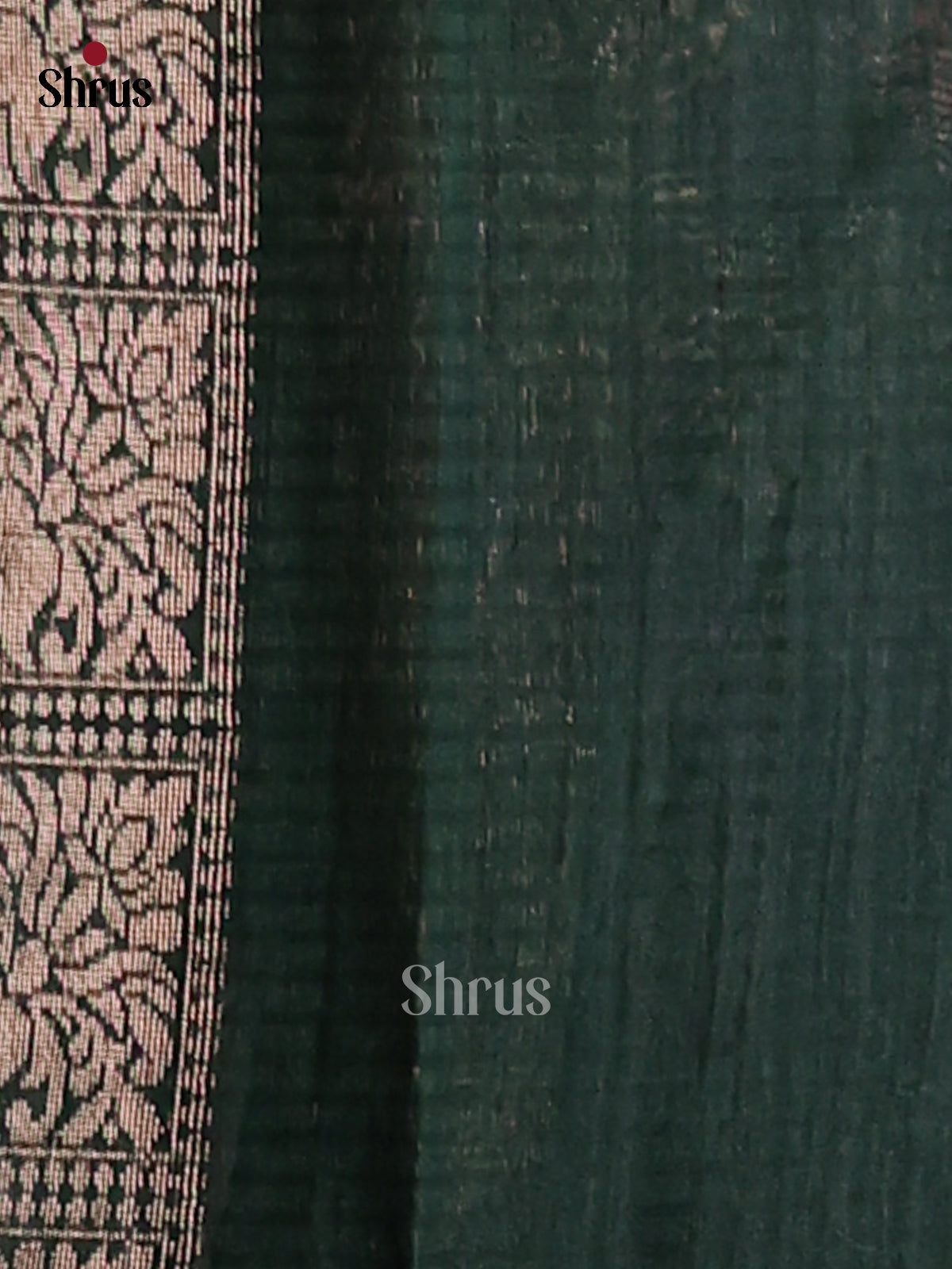 Dark Green - Semi Rawsilk Saree