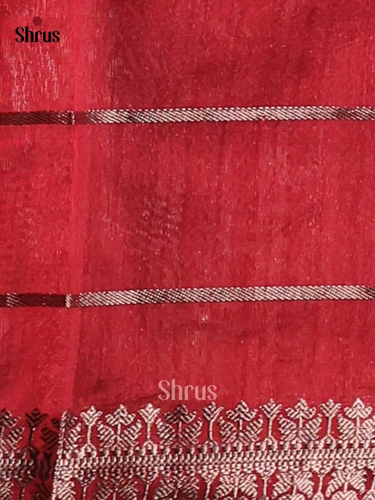 Red - Semi Rawsilk Saree - Shop on Shrus.com