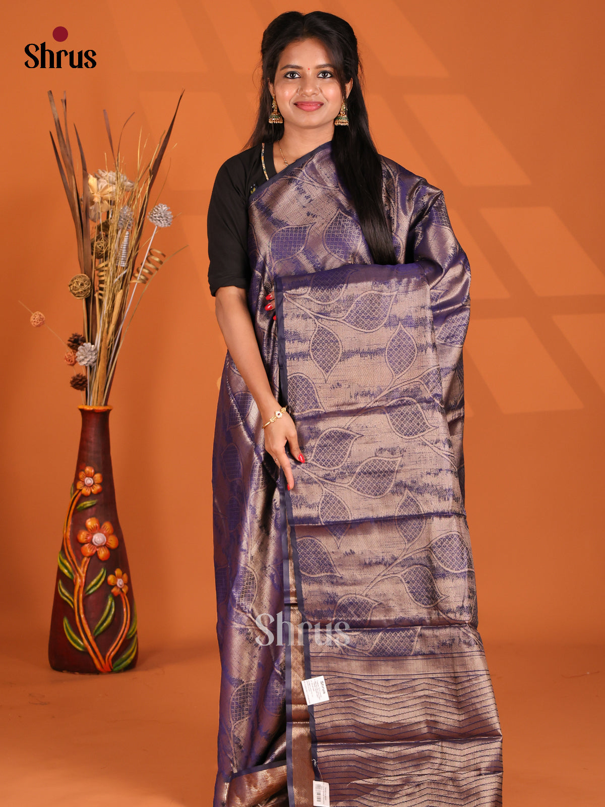 Blue - Semi Jute Saree