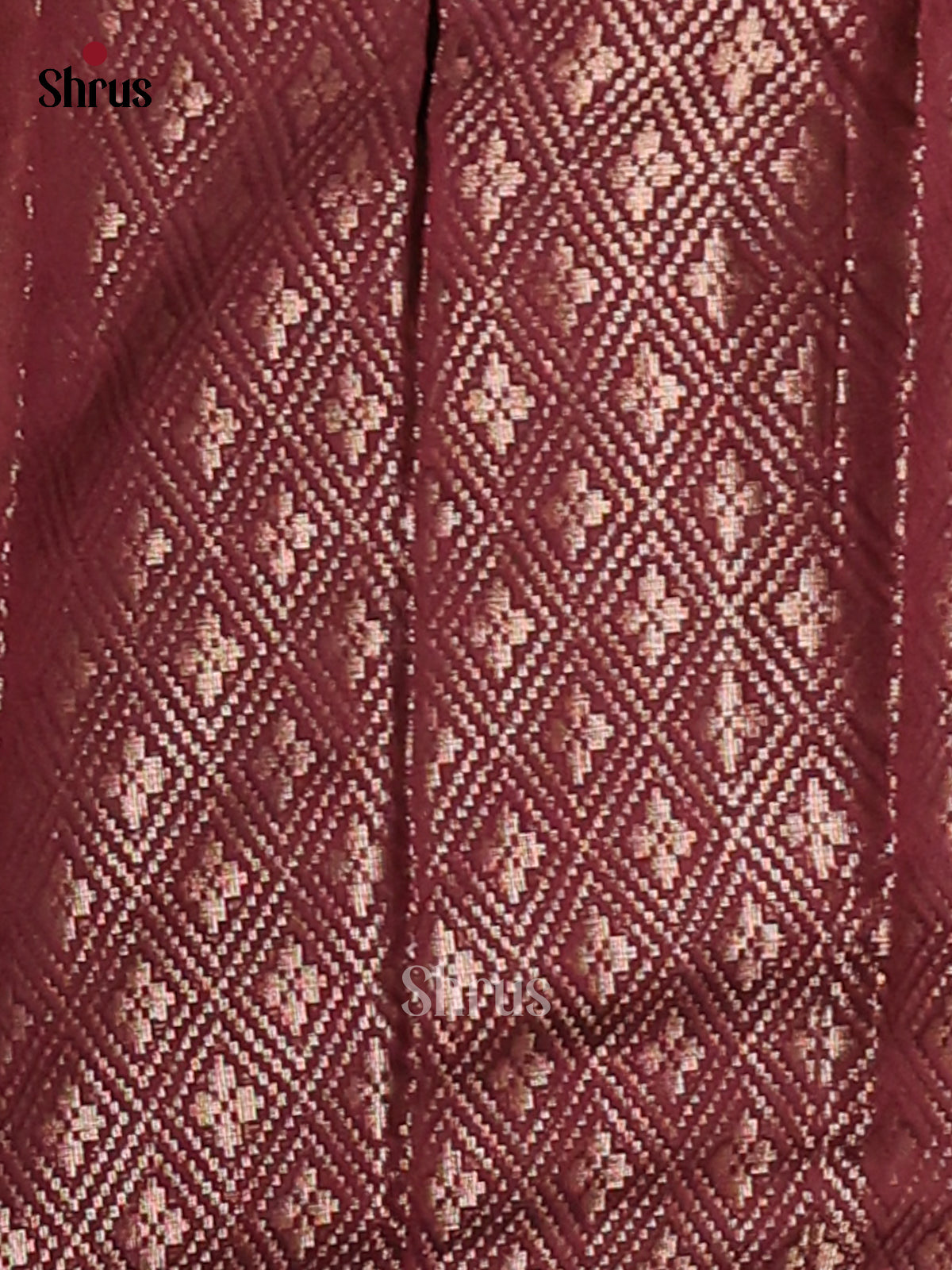 Maroon - Semi Jute Saree - Shop on Shrus.com