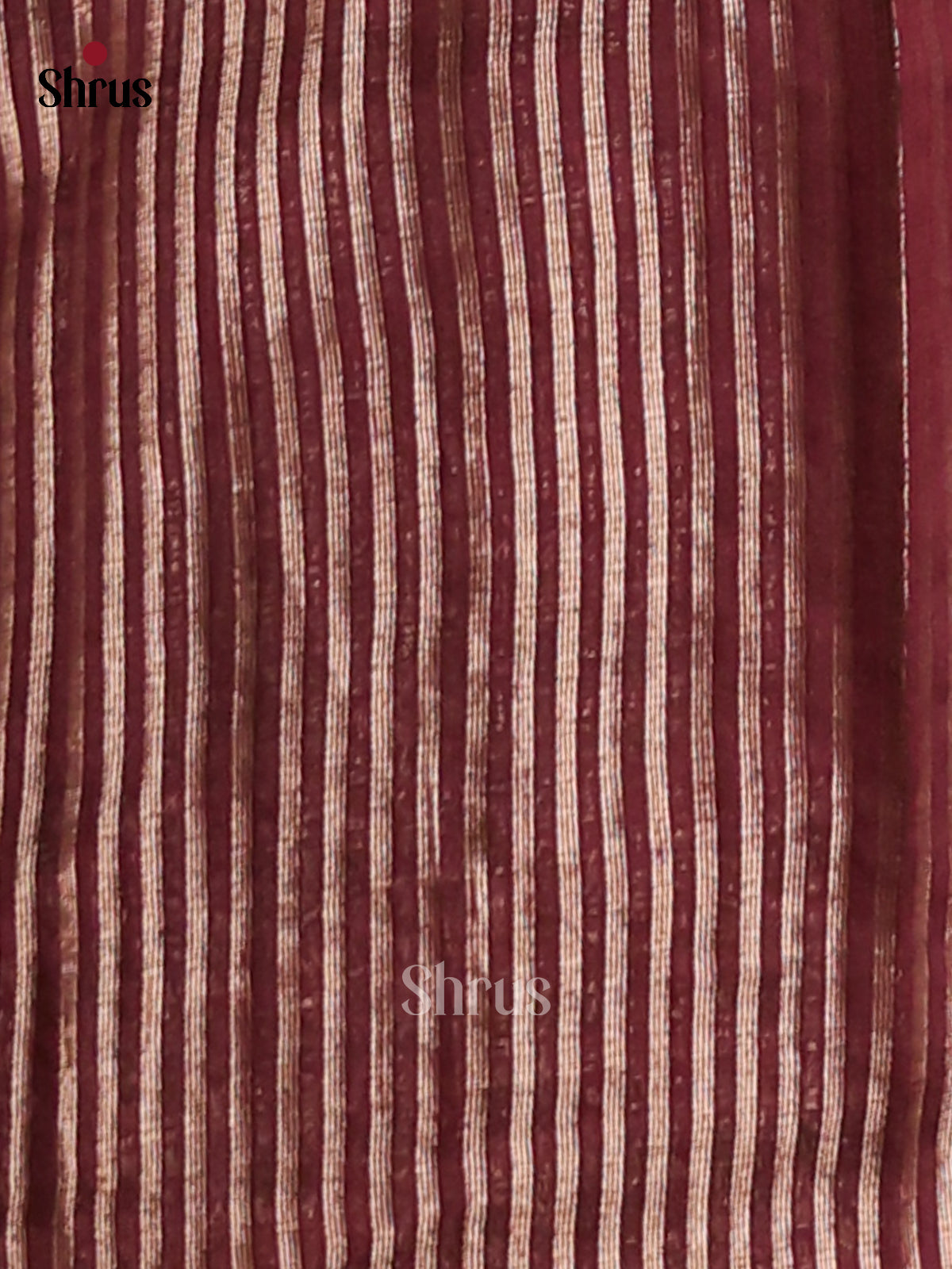 Maroon - Semi Jute Saree - Shop on Shrus.com