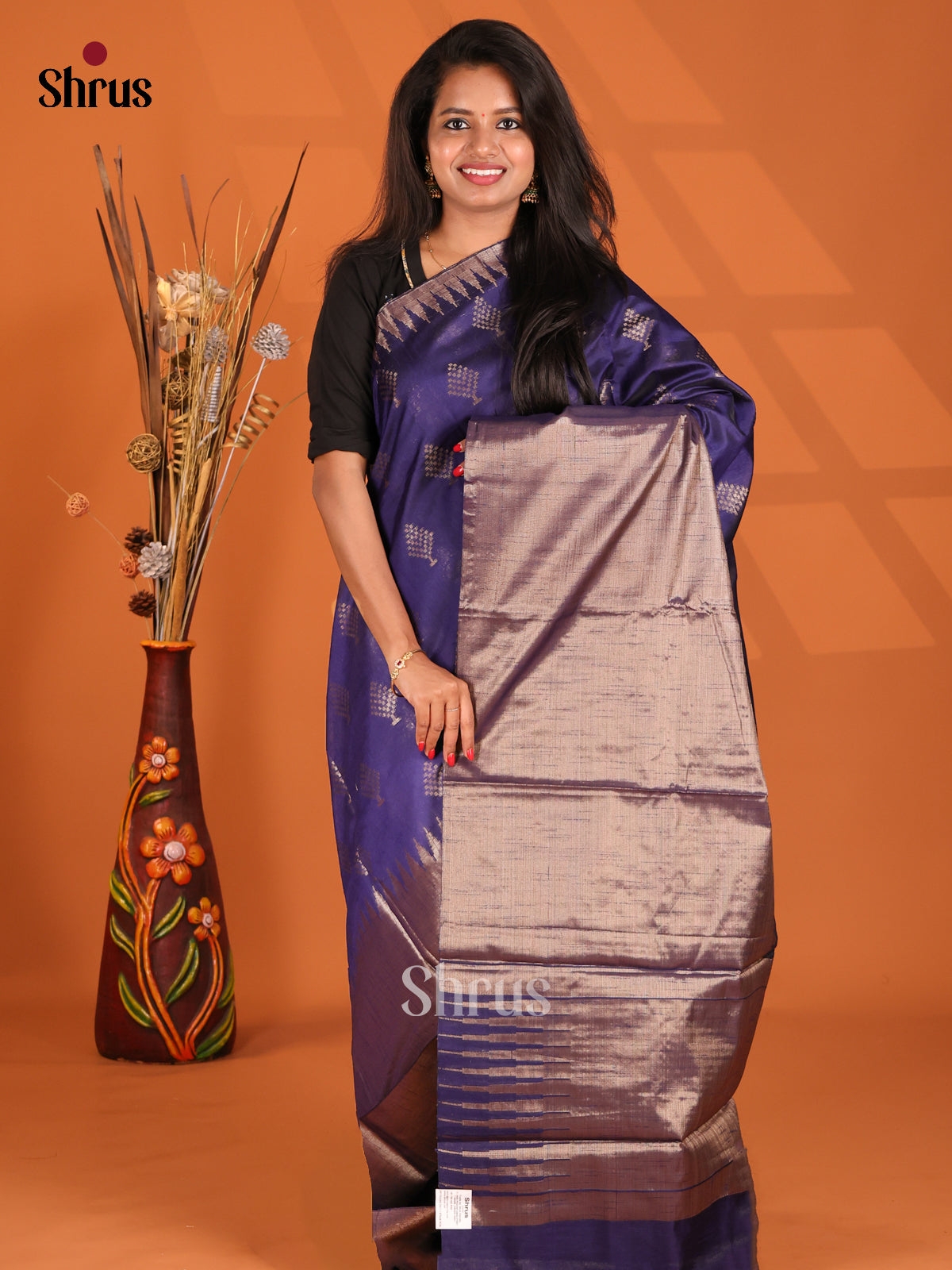 Blue - Semi Jute Saree