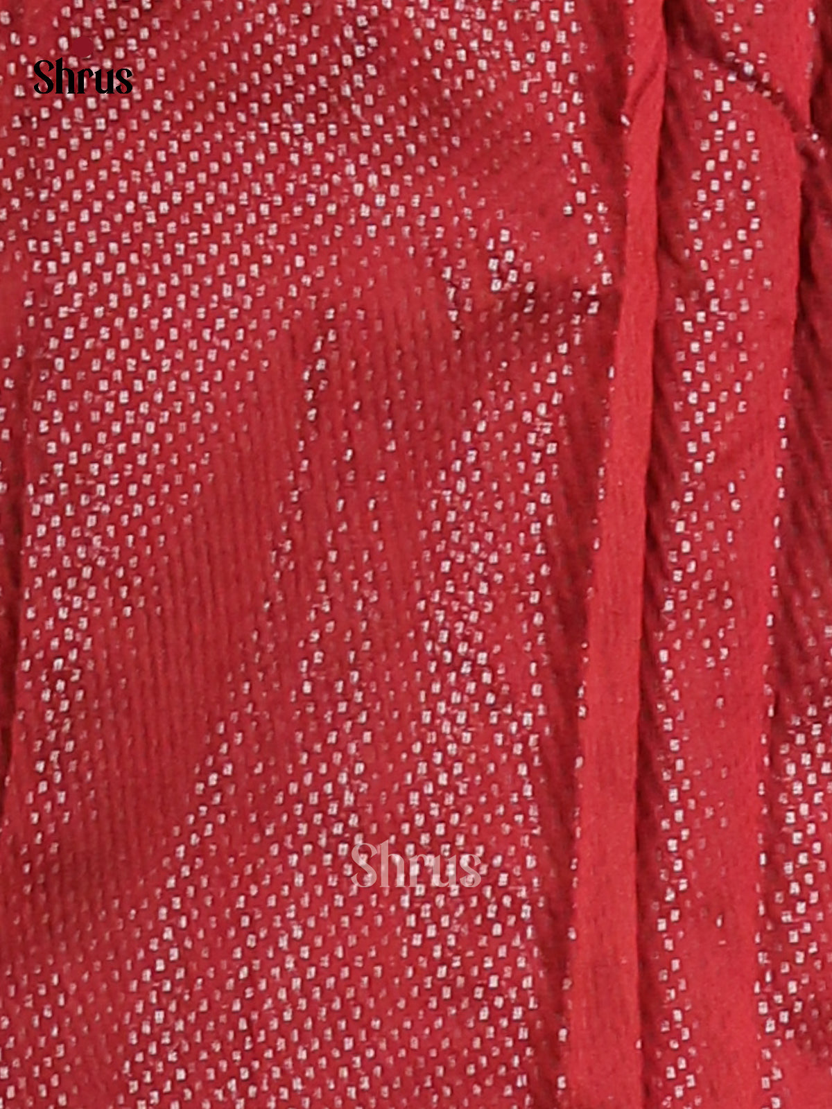 Red - Semi Jute Saree - Shop on Shrus.com