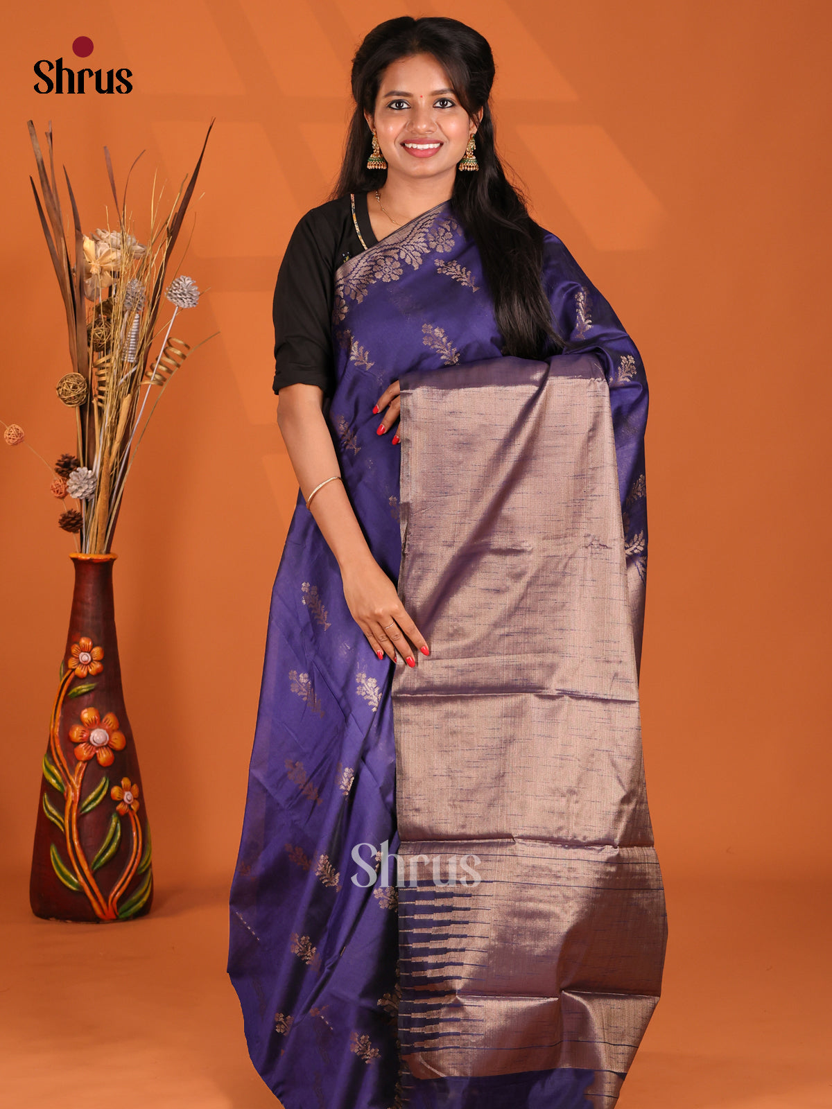 Blue - Semi Jute Saree