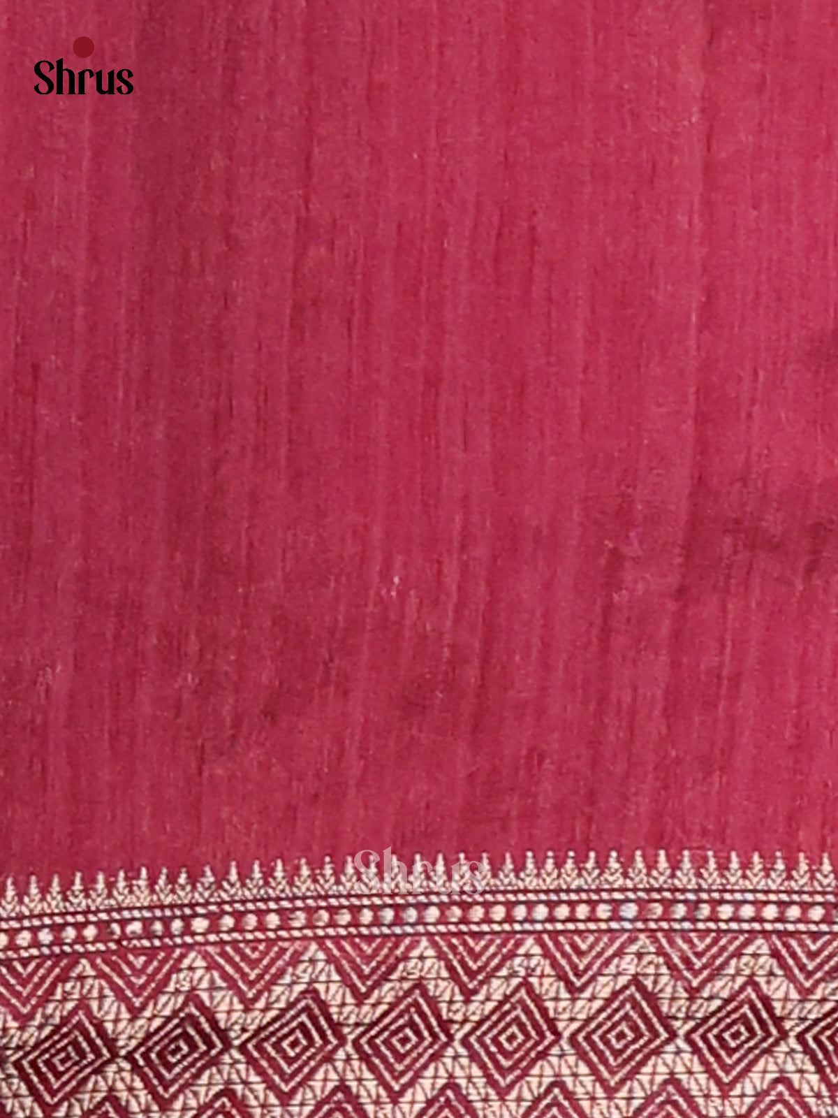 Maroon - Semi Rawsilk Saree - Shop on Shrus.com