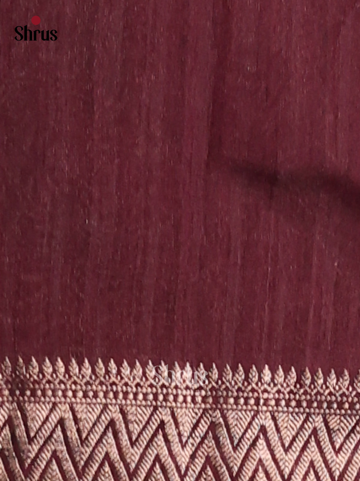 Maroon - Semi Rawsilk Saree - Shop on Shrus.com