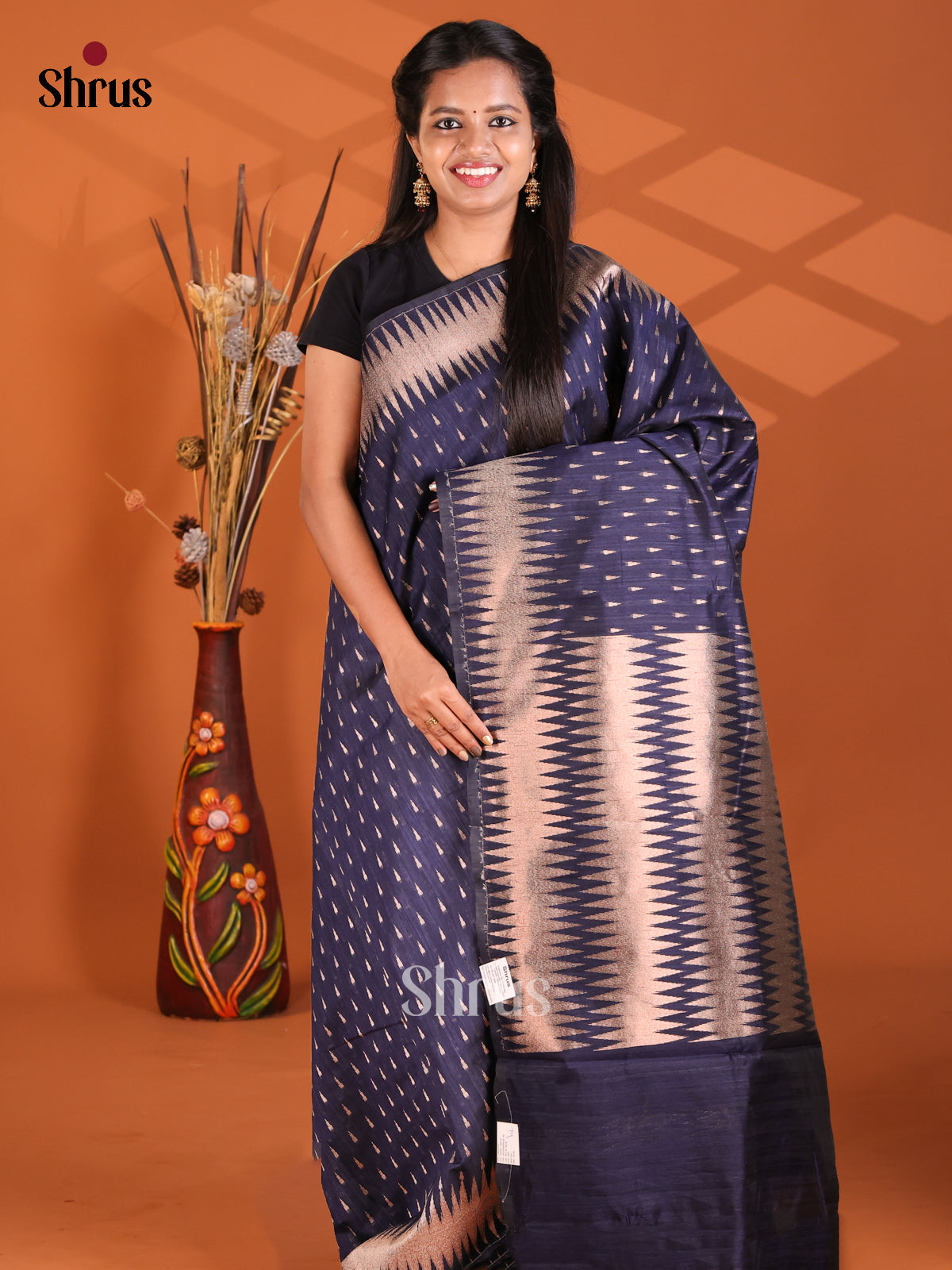 Blue - Semi Rawsilk Saree
