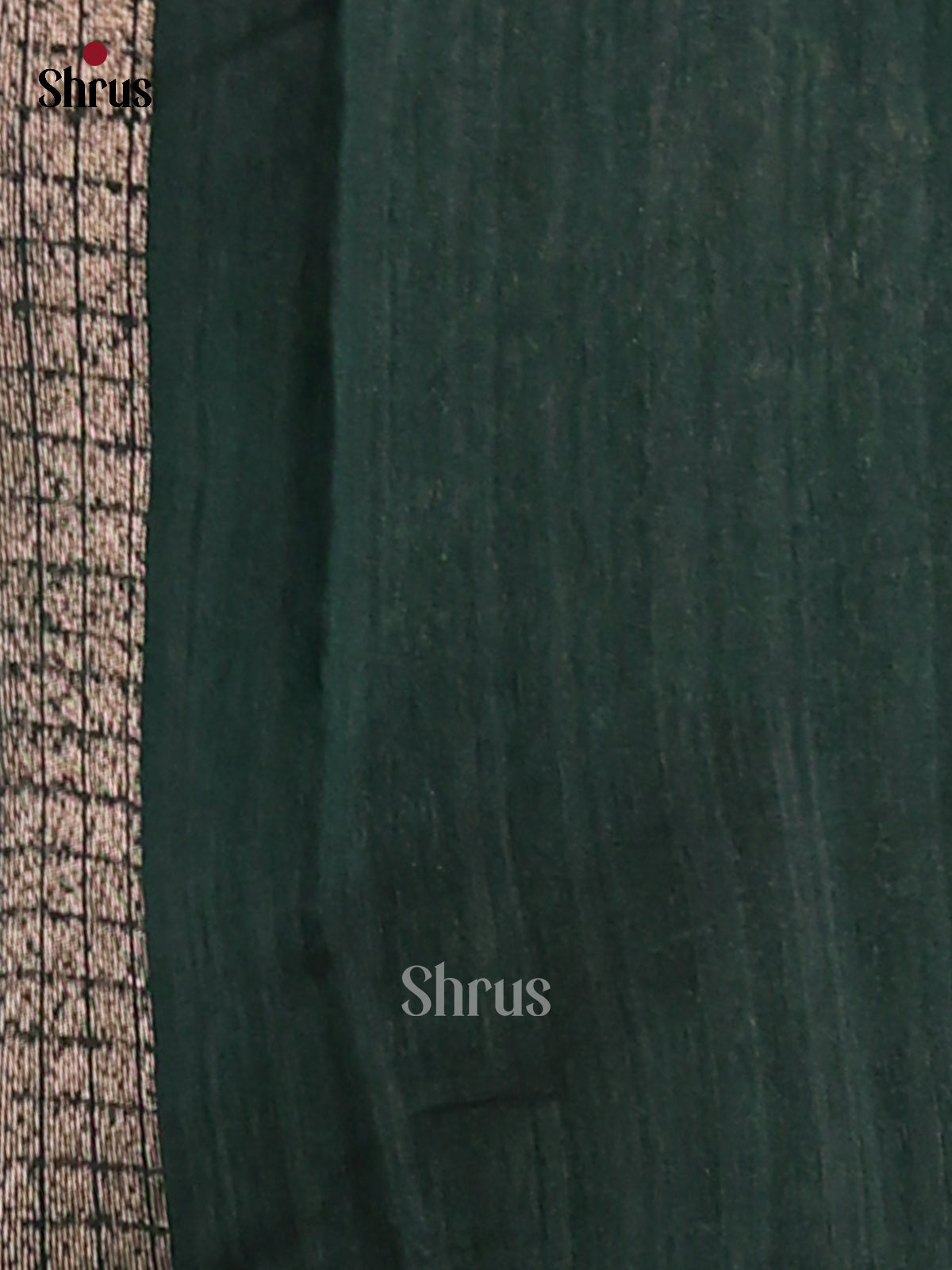 Dark Green - Semi Rawsilk Saree - Shop on Shrus.com