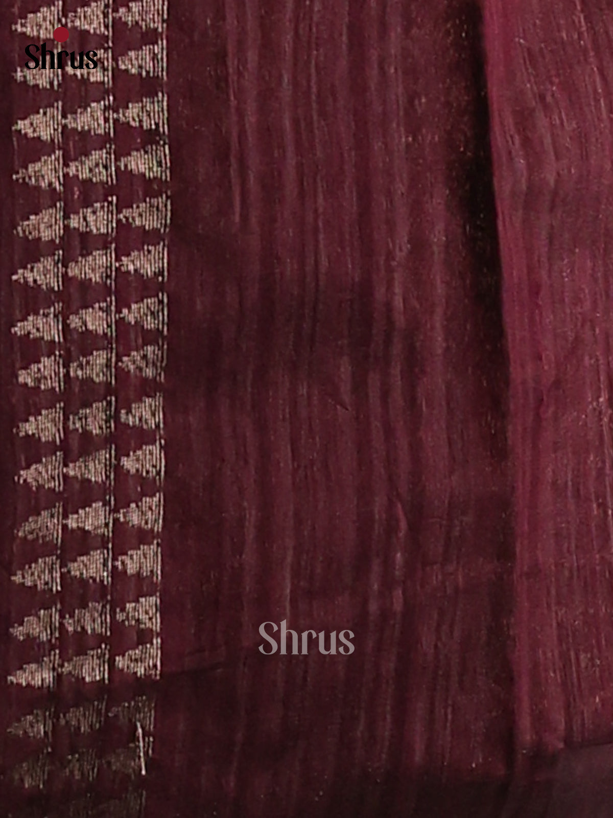 Maroon - Semi Rawsilk Saree - Shop on Shrus.com
