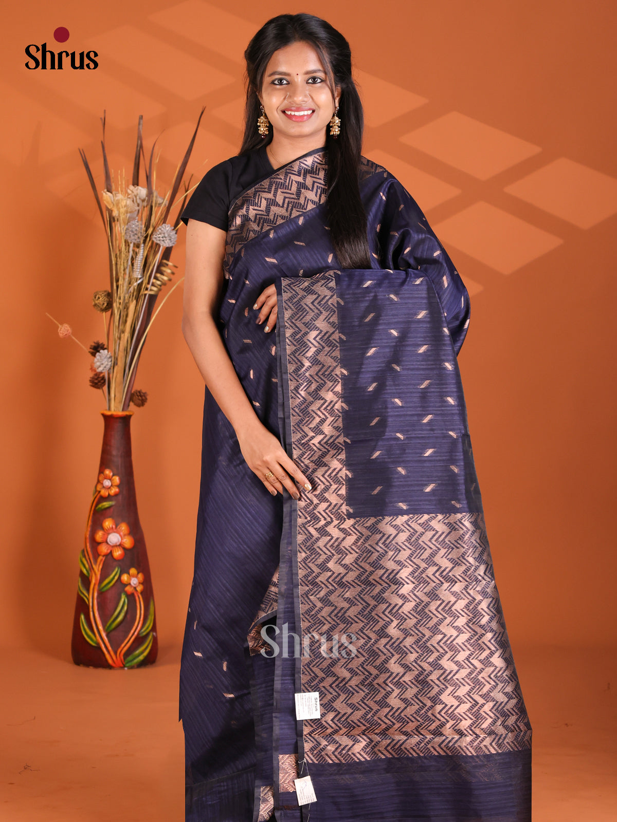 Blue - Semi Rawsilk Saree