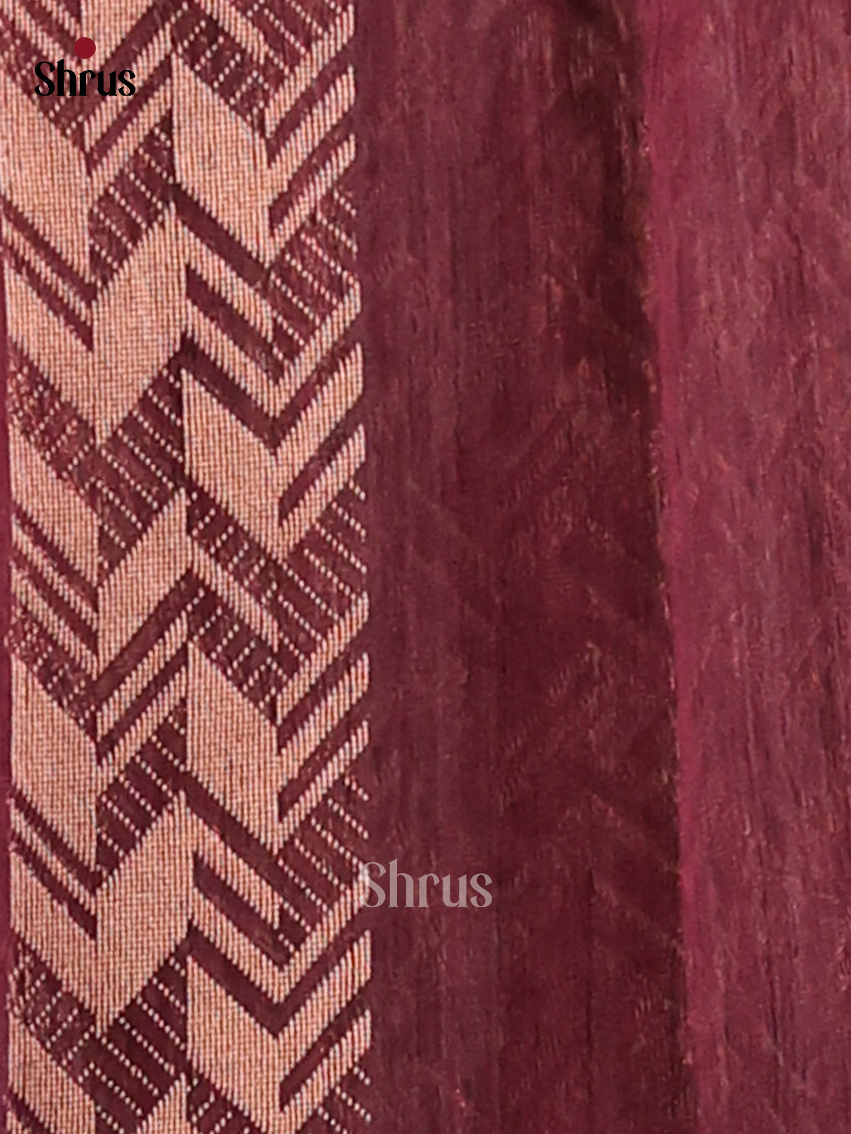 Maroon - Semi Rawsilk Saree - Shop on Shrus.com