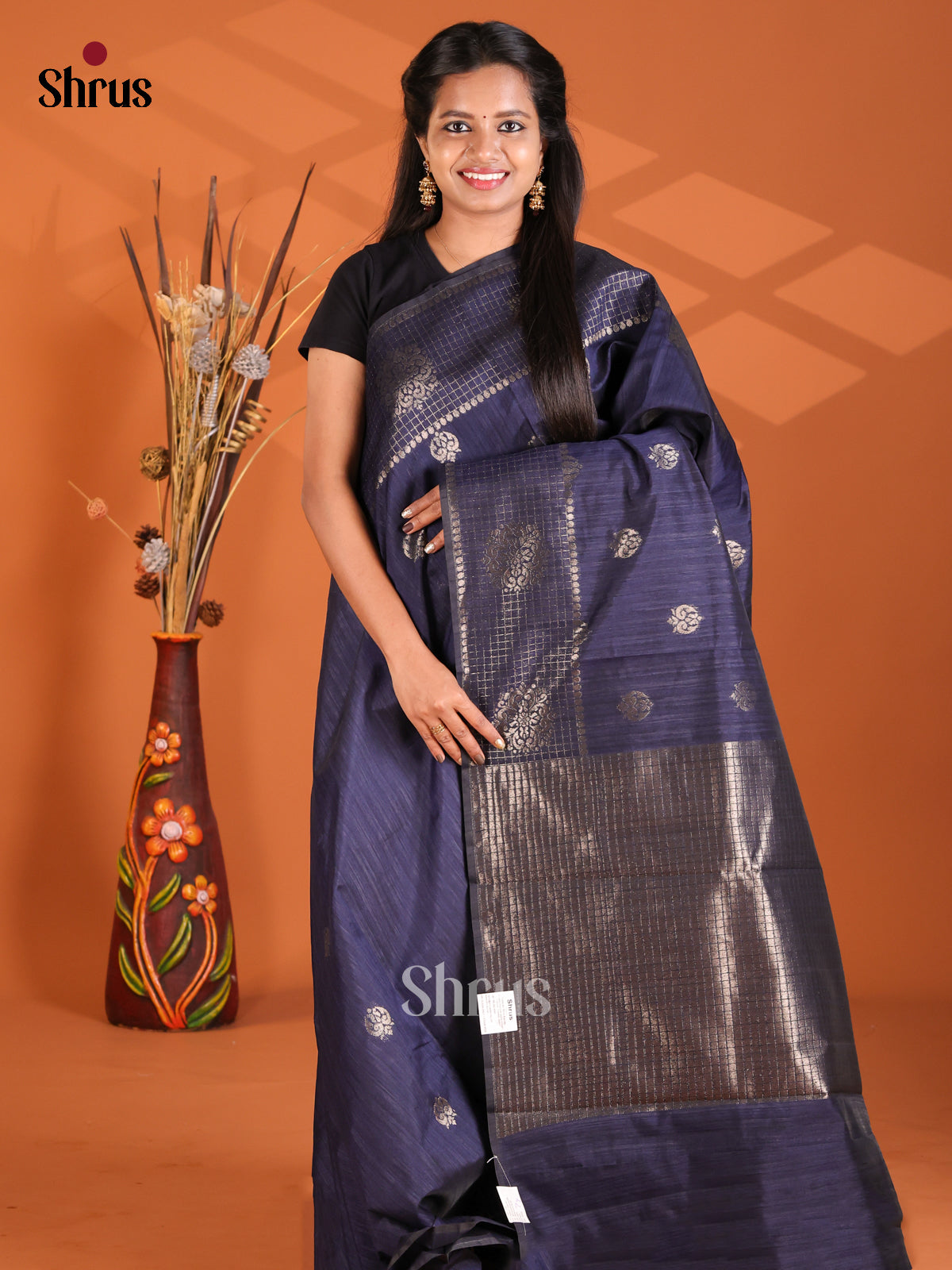 Blue - Semi Rawsilk Saree