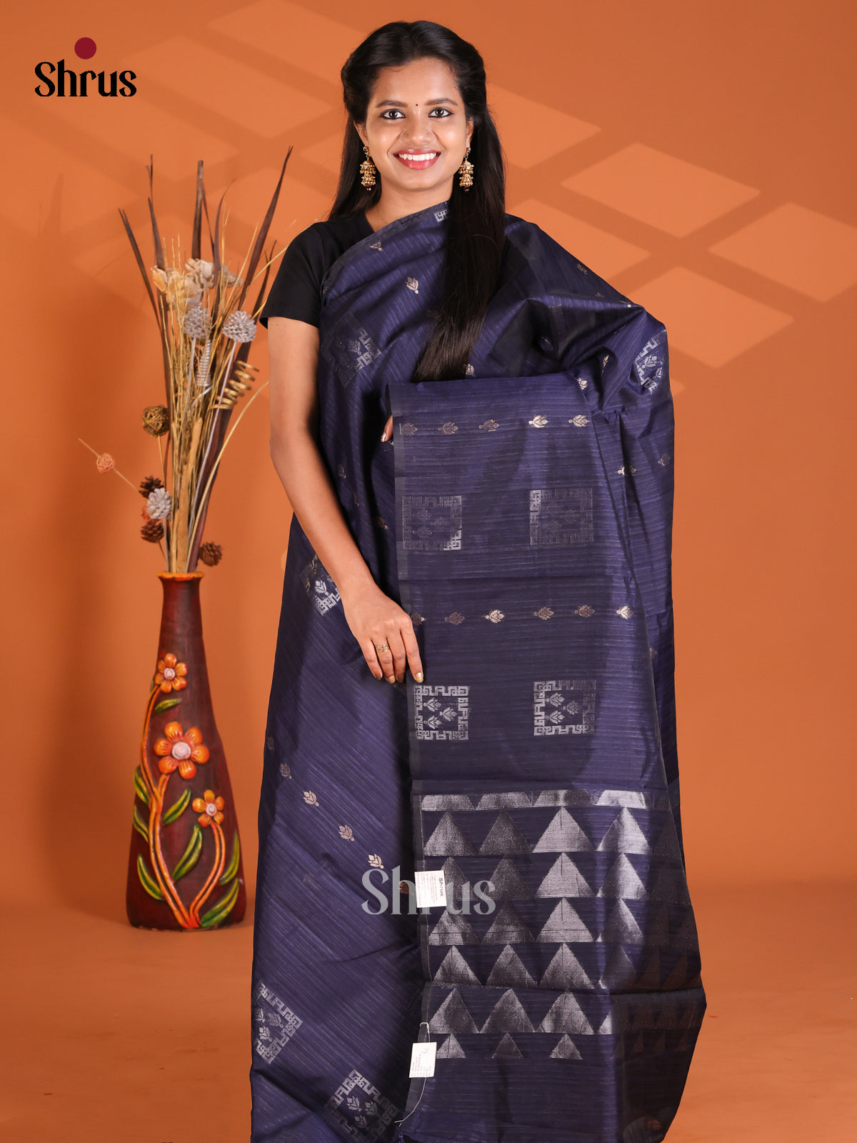 Blue - Semi Rawsilk Saree