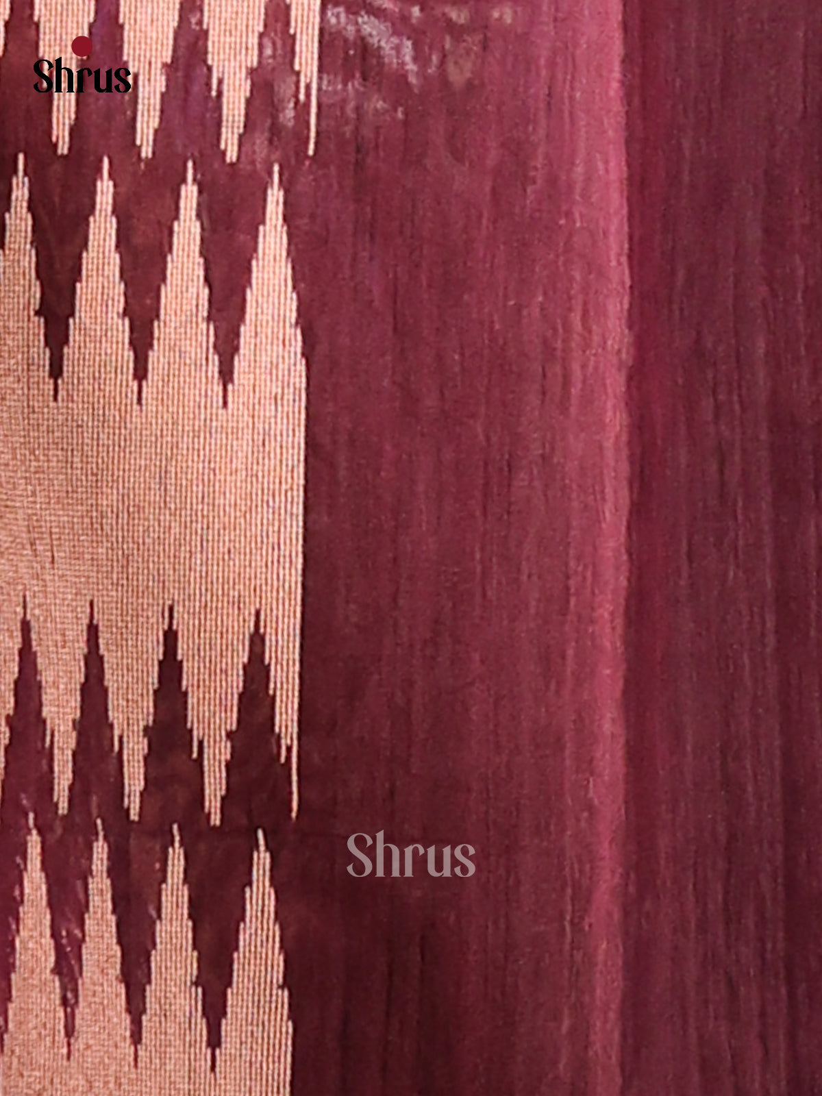 Maroon - Semi Rawsilk Saree - Shop on Shrus.com