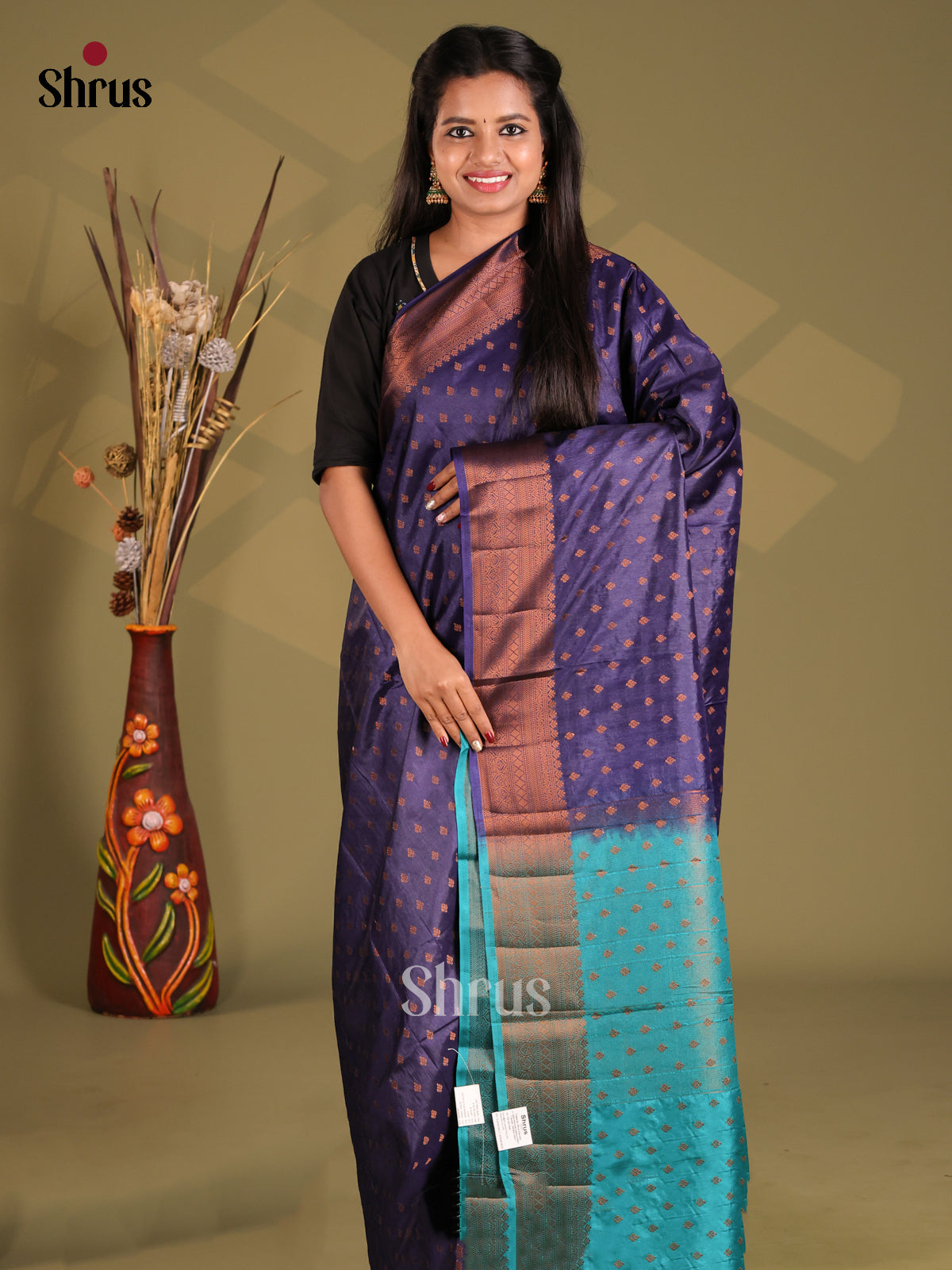 Blue & Teal - NorthSilk Cotton Saree