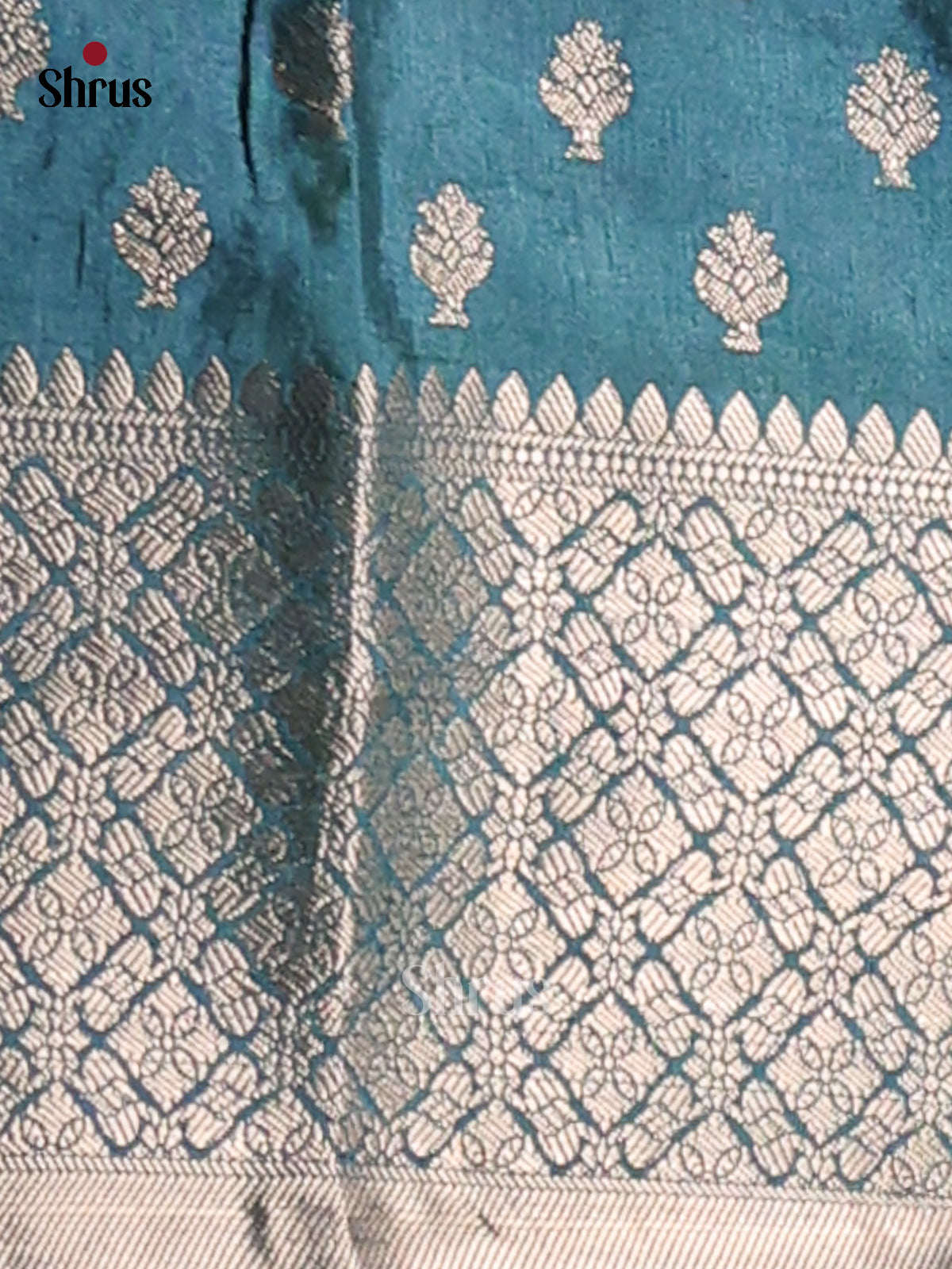 Green & Blue - NorthSilk Cotton Saree - Shop on Shrus.com