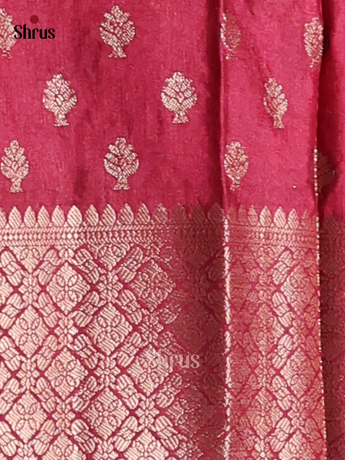 Peach & Maroon - NorthSilk Cotton Saree - Shop on Shrus.com