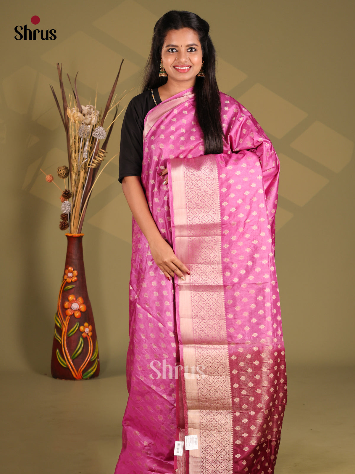 Pink & Purple- NorthSilk Cotton Saree - Shop on Shrus.com
