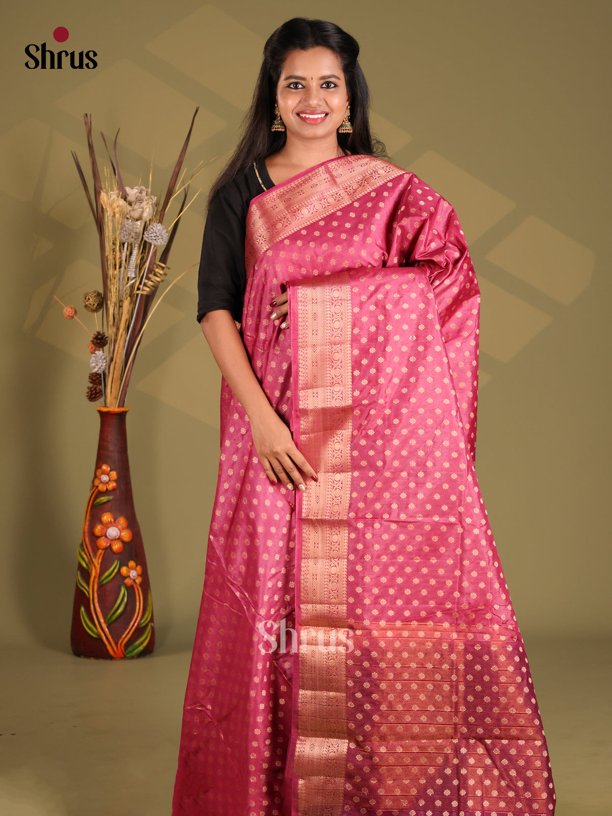 Pink & Purple - NorthSilk Cotton Saree - Shop on Shrus.com