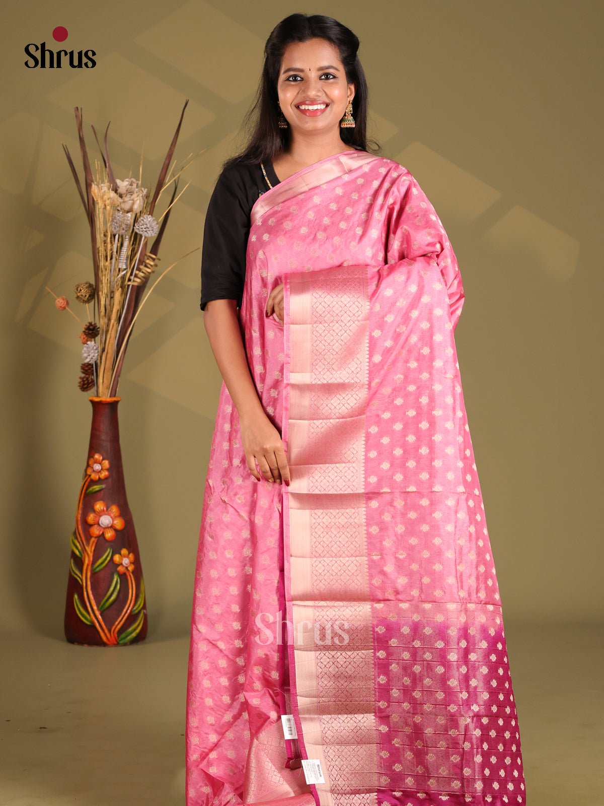 Pink & Purple - NorthSilk Cotton Saree - Shop on Shrus.com