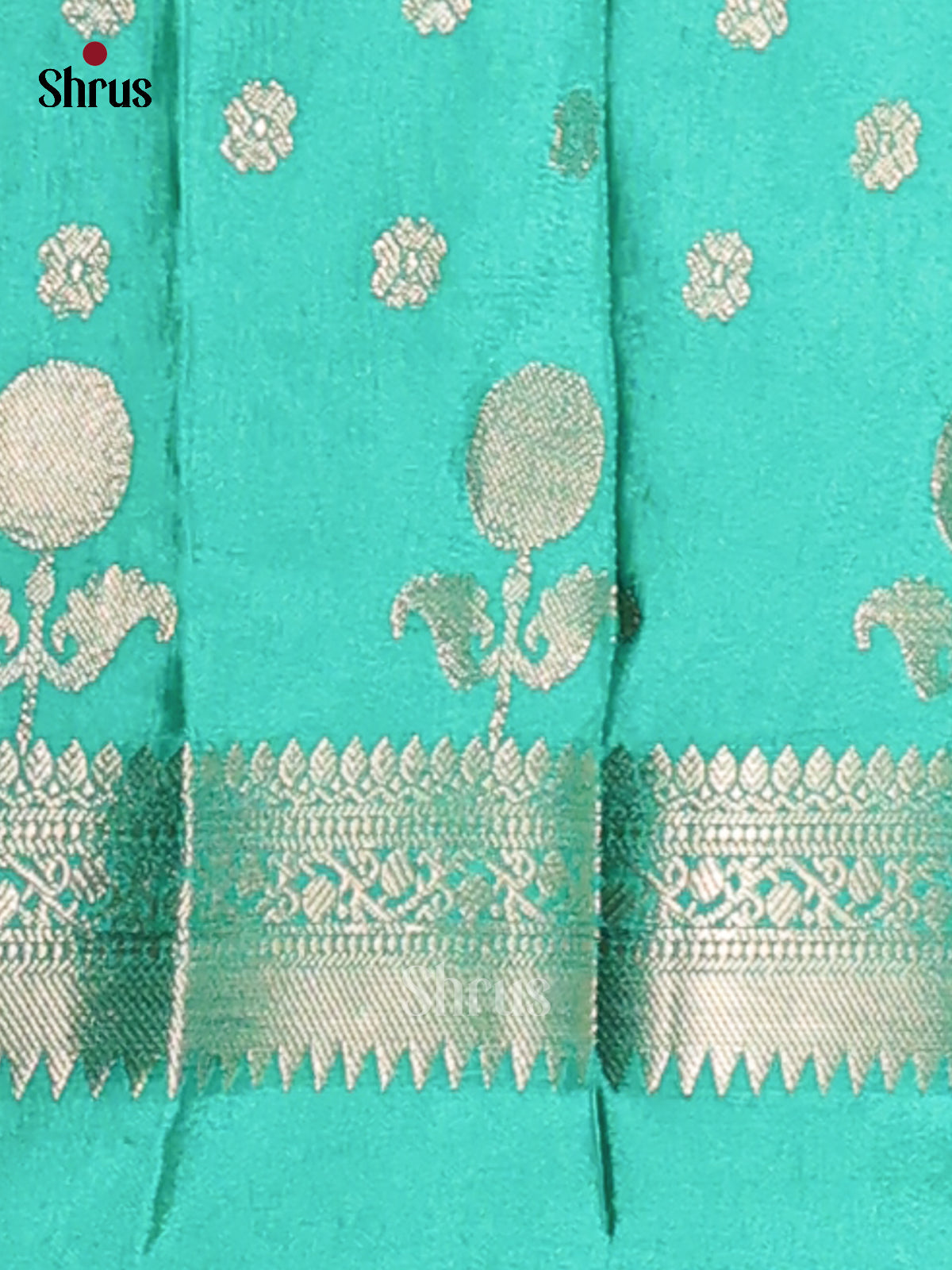 Teal - NorthSilk Cotton Saree - Shop on Shrus.com