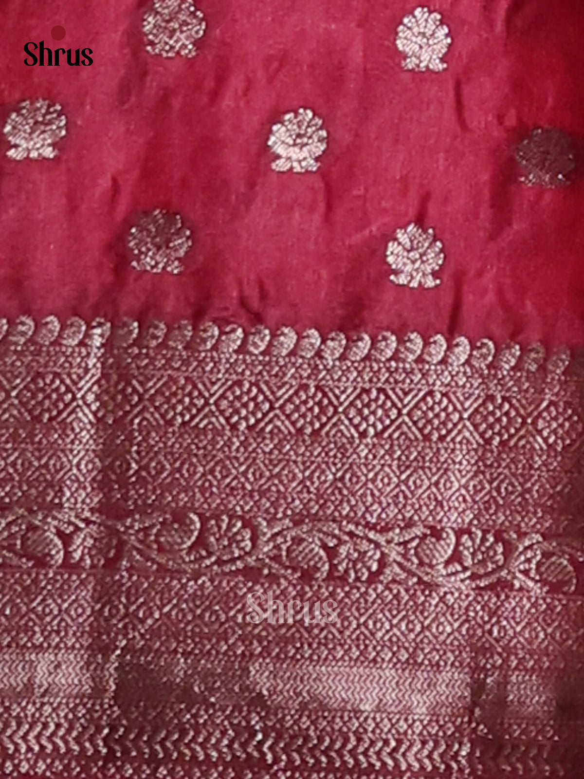 Pink & Maroon - NorthSilk Cotton Saree - Shop on Shrus.com