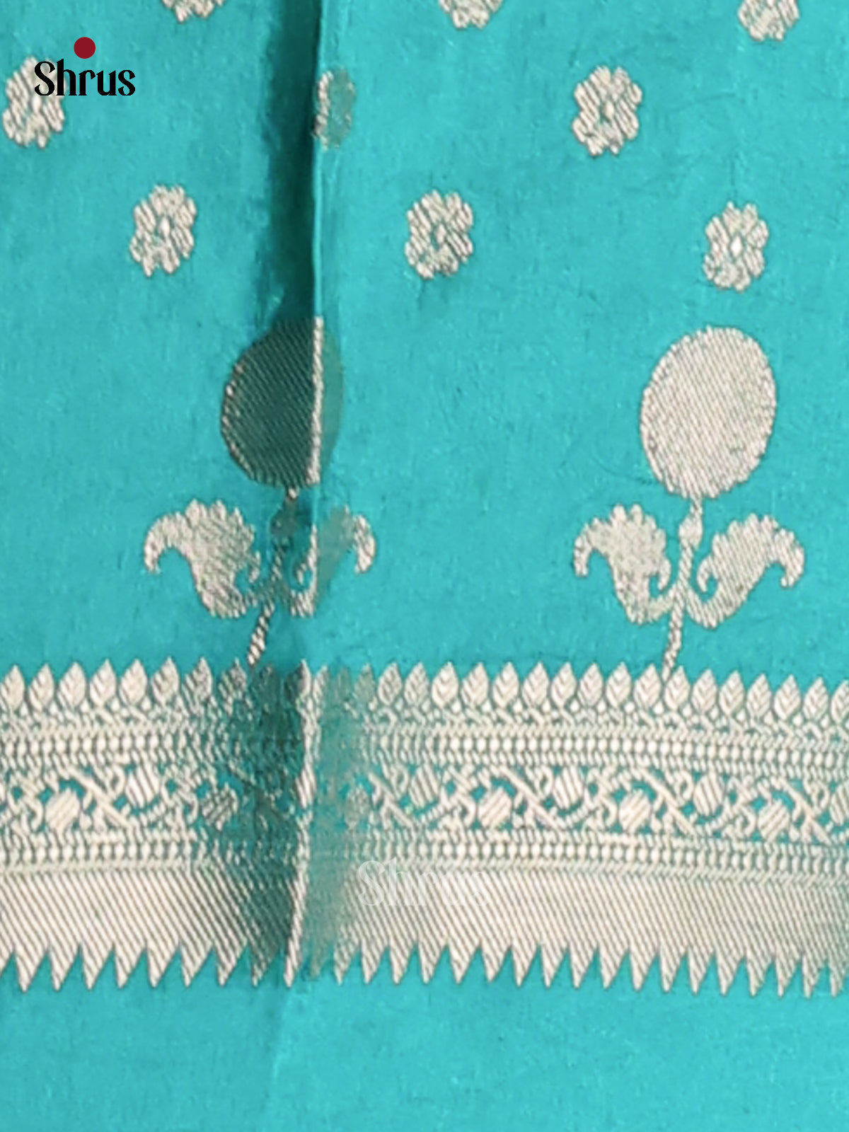 Teal - NorthSilk Cotton Saree - Shop on Shrus.com