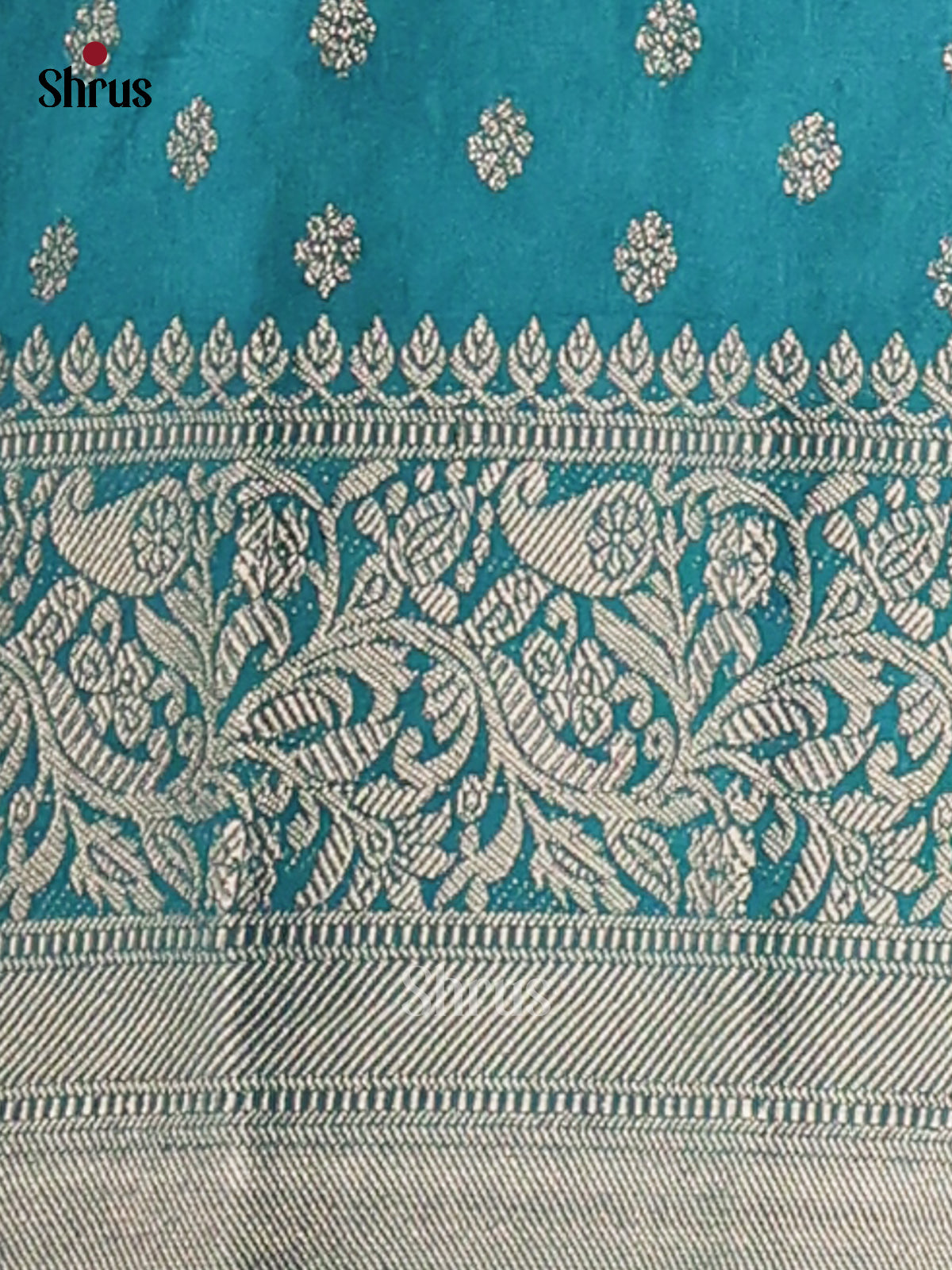 Navy Blue & Teal - NorthSilk Cotton Saree - Shop on Shrus.com