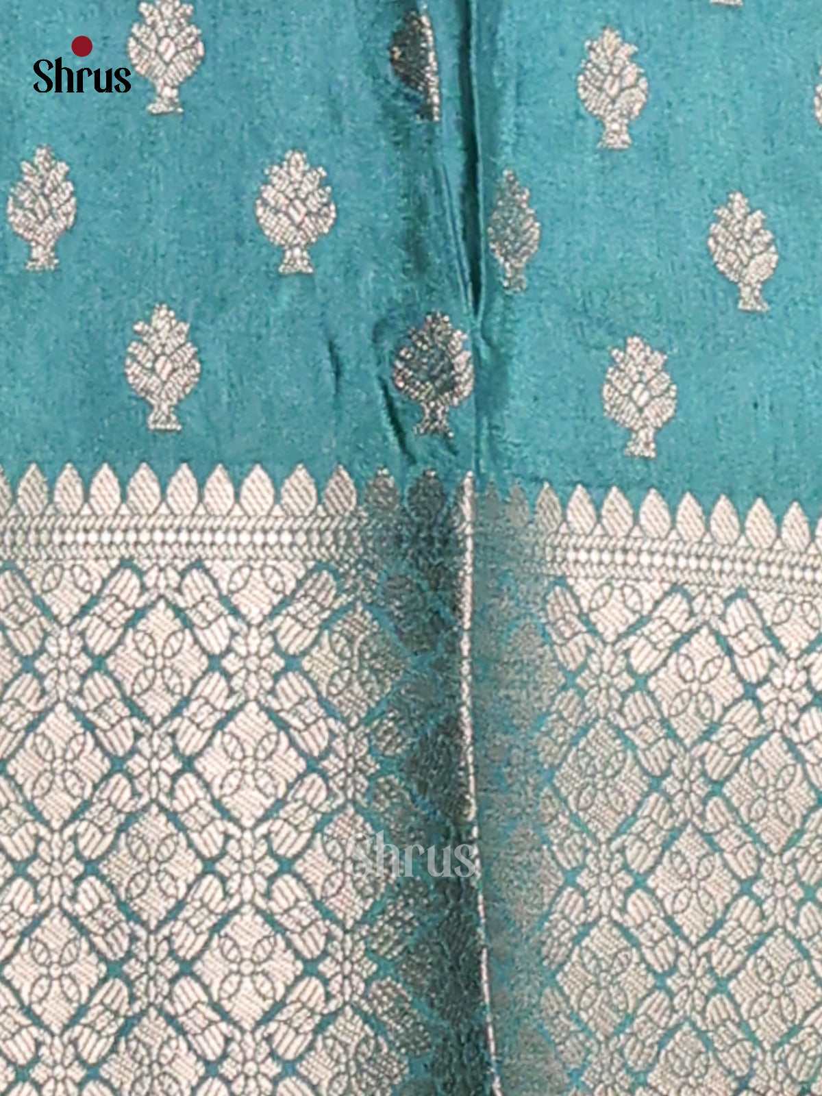 Pista Green & Blue - NorthSilk Cotton Saree - Shop on Shrus.com