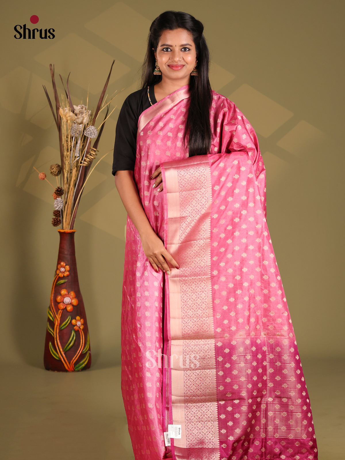 Pink & Purple - NorthSilk Cotton Saree - Shop on Shrus.com