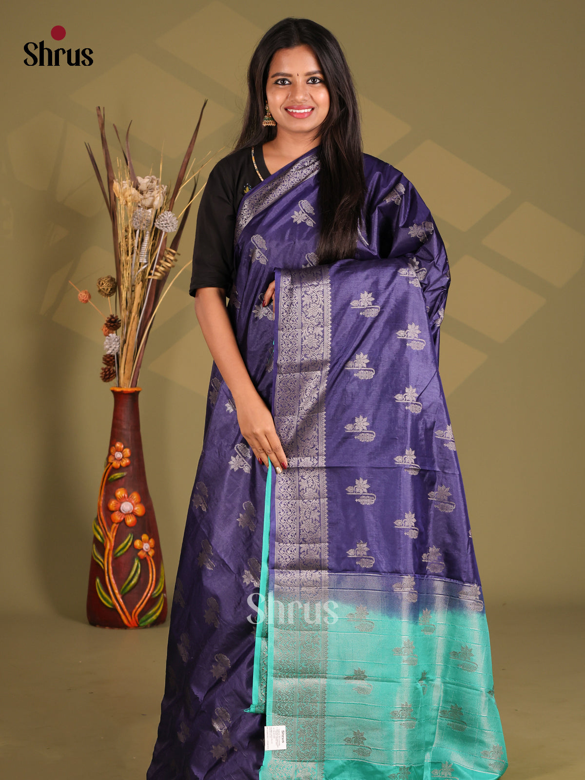 Blue & Teal - NorthSilk Cotton Saree