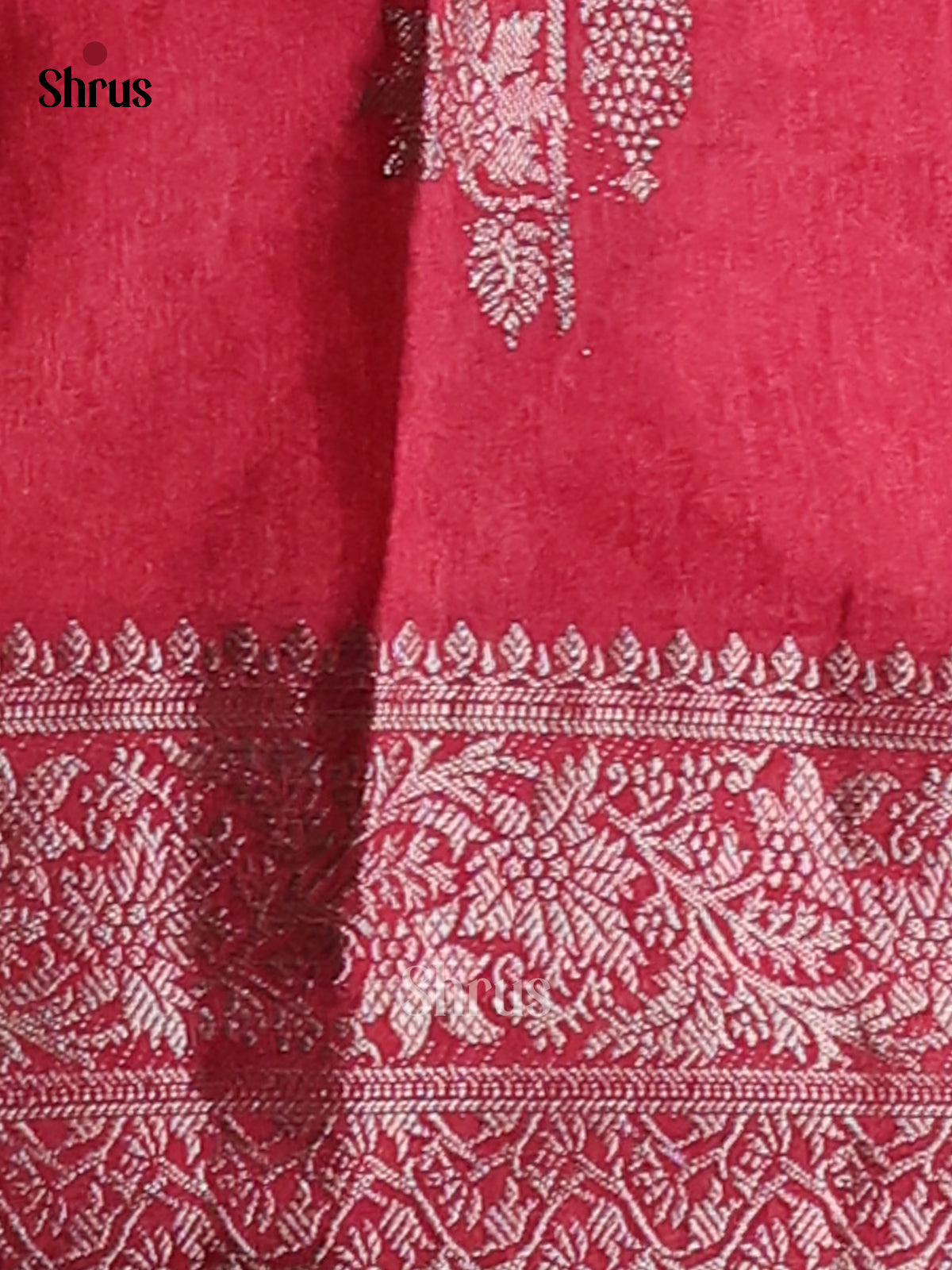 Red & Maroon - NorthSilk Cotton Saree - Shop on Shrus.com