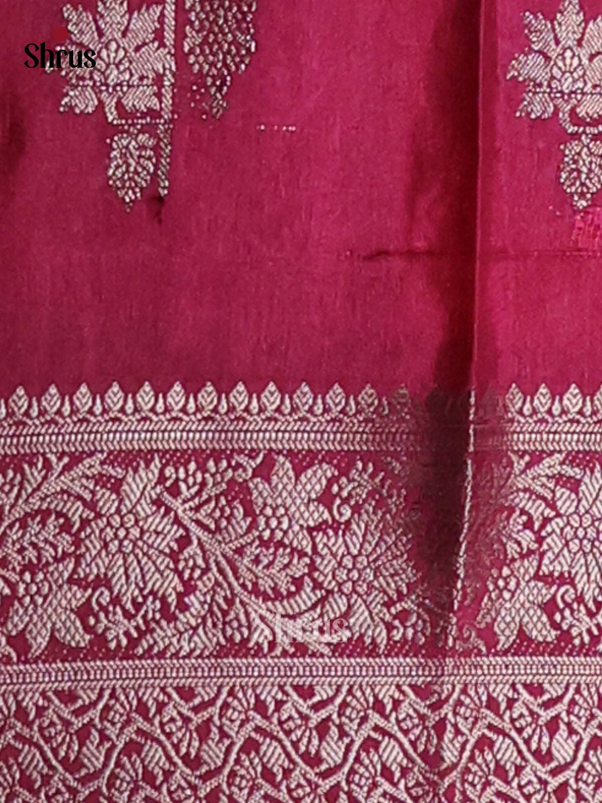 Orange & Maroon - NorthSilk Cotton Saree - Shop on Shrus.com