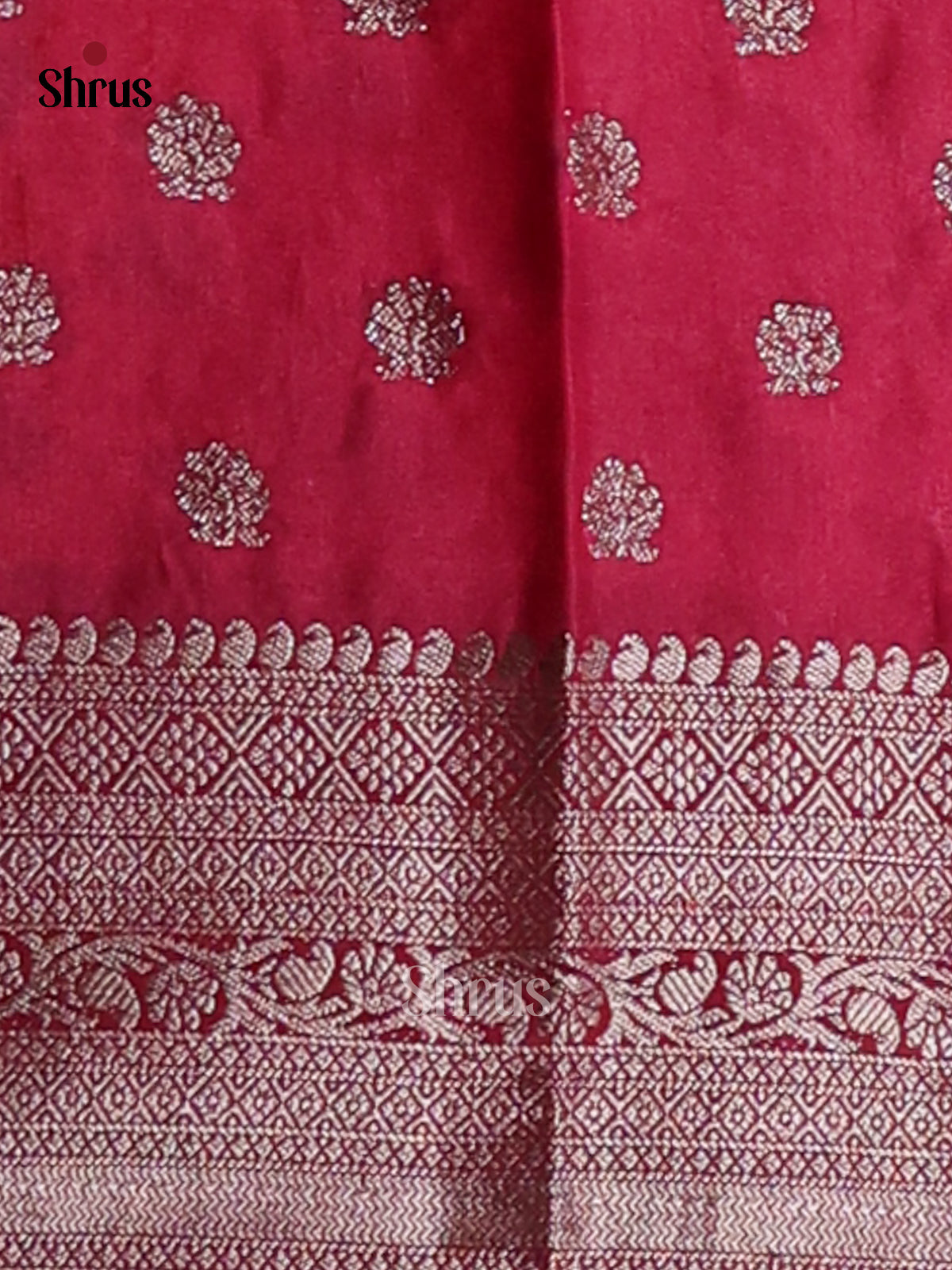 Red & Maroon - NorthSilk Cotton Saree - Shop on Shrus.com