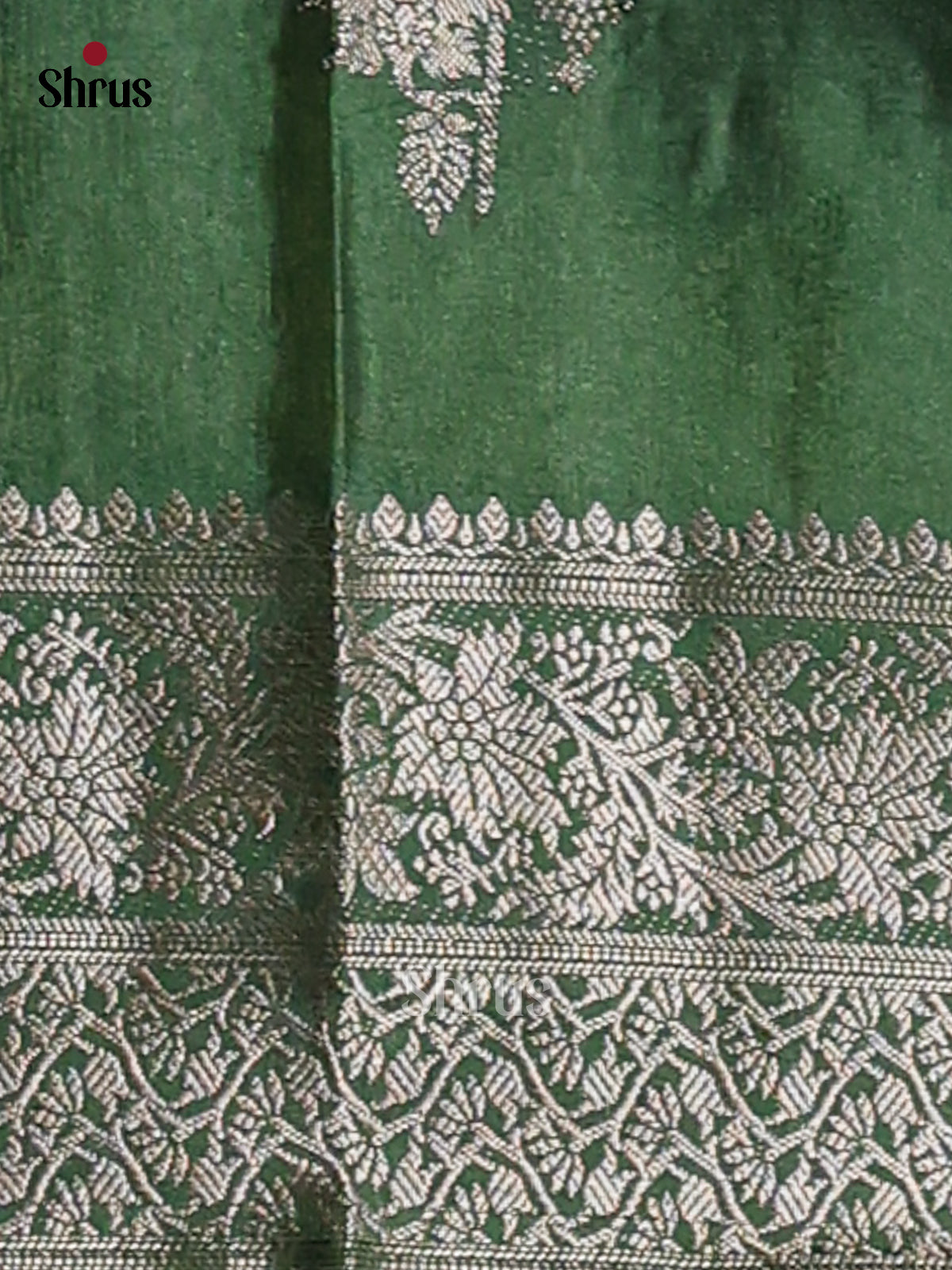 Light Green & Green - NorthSilk Cotton Saree - Shop on Shrus.com