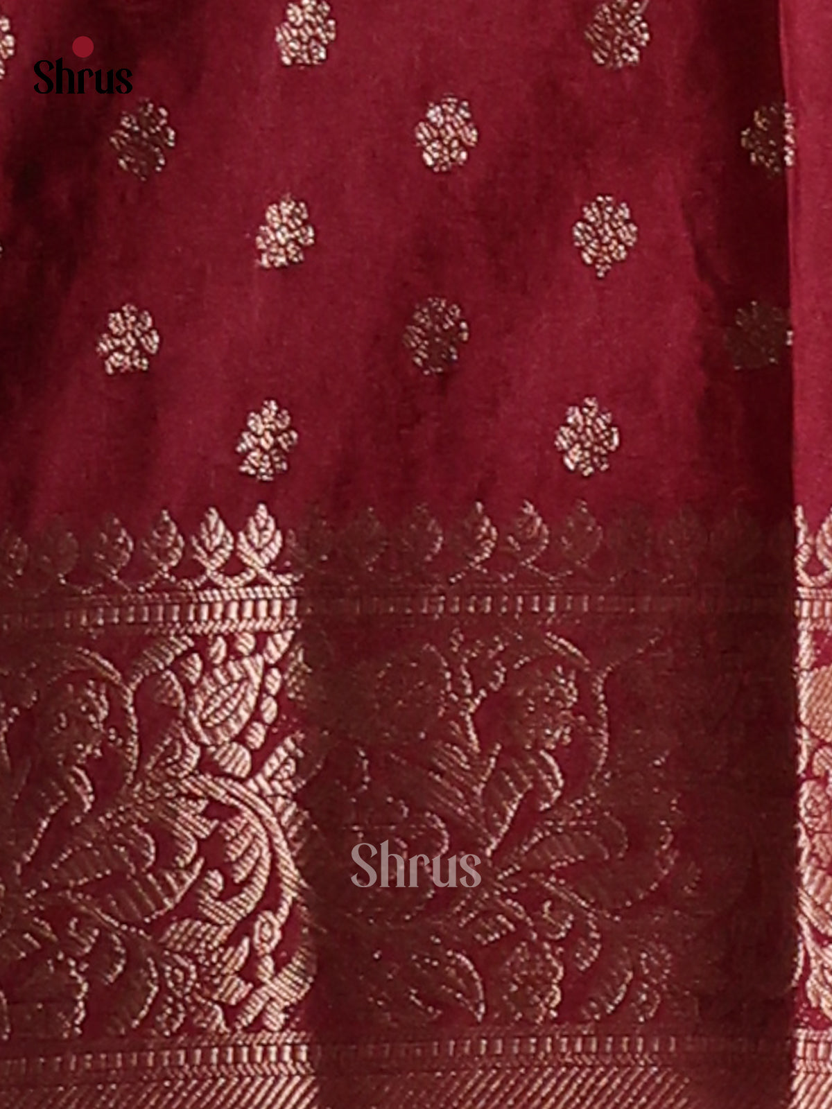 Orange & Maroon - NorthSilk Cotton Saree - Shop on Shrus.com
