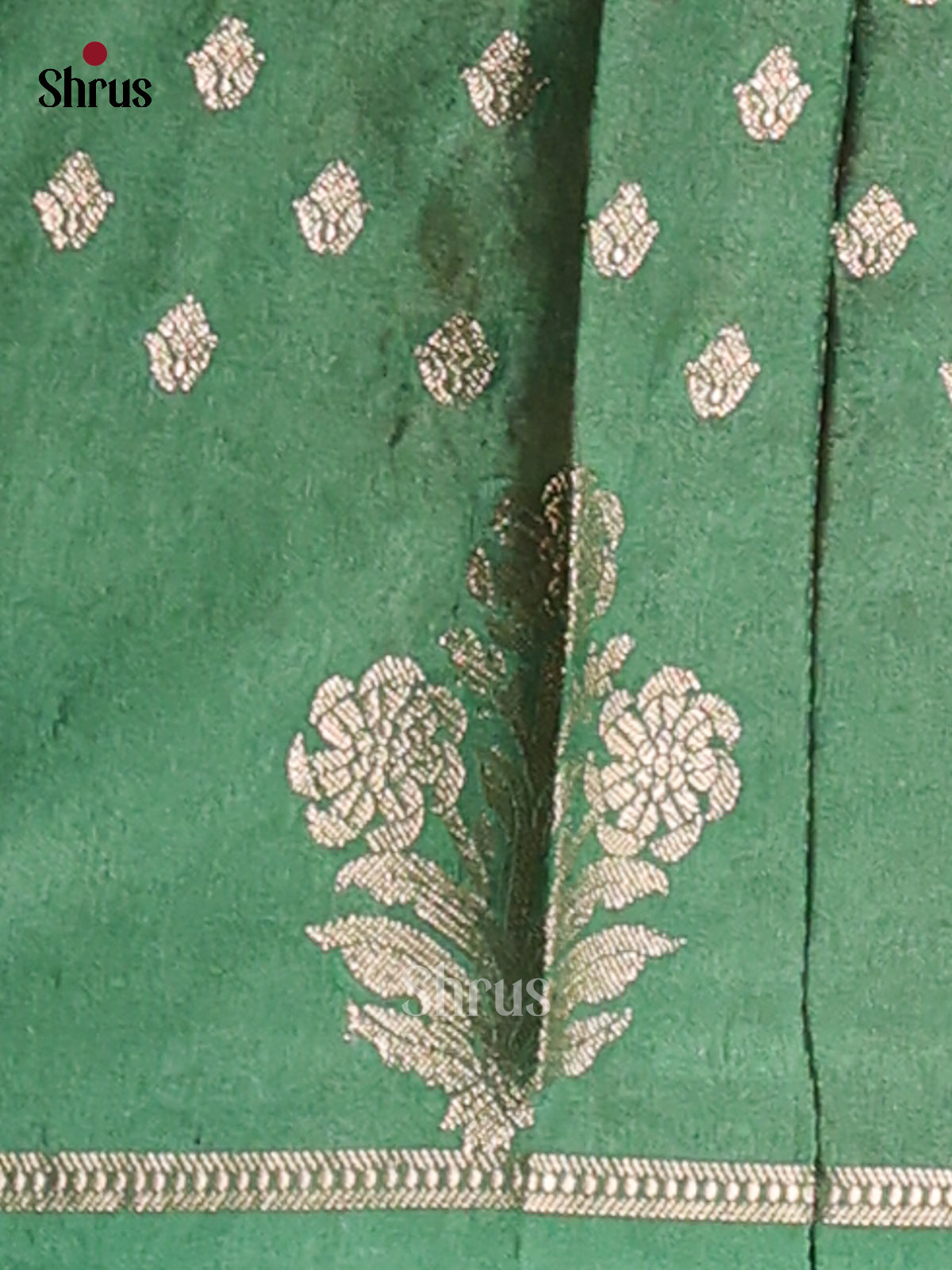 Reddish Pink & Green - NorthSilk Cotton Saree - Shop on Shrus.com