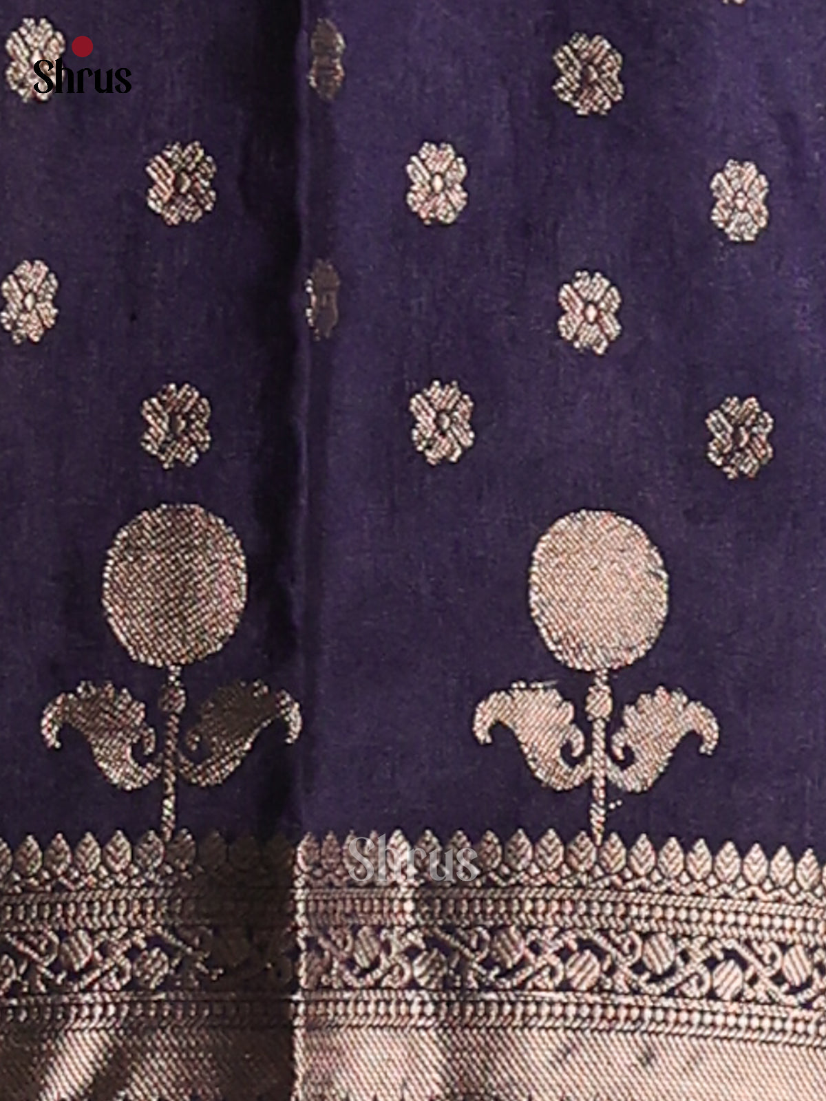Pastel Blue & Blue - NorthSilk Cotton Saree - Shop on Shrus.com