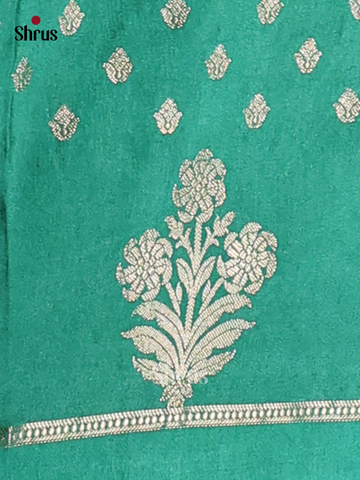 Light Green & Green - NorthSilk Cotton Saree - Shop on Shrus.com