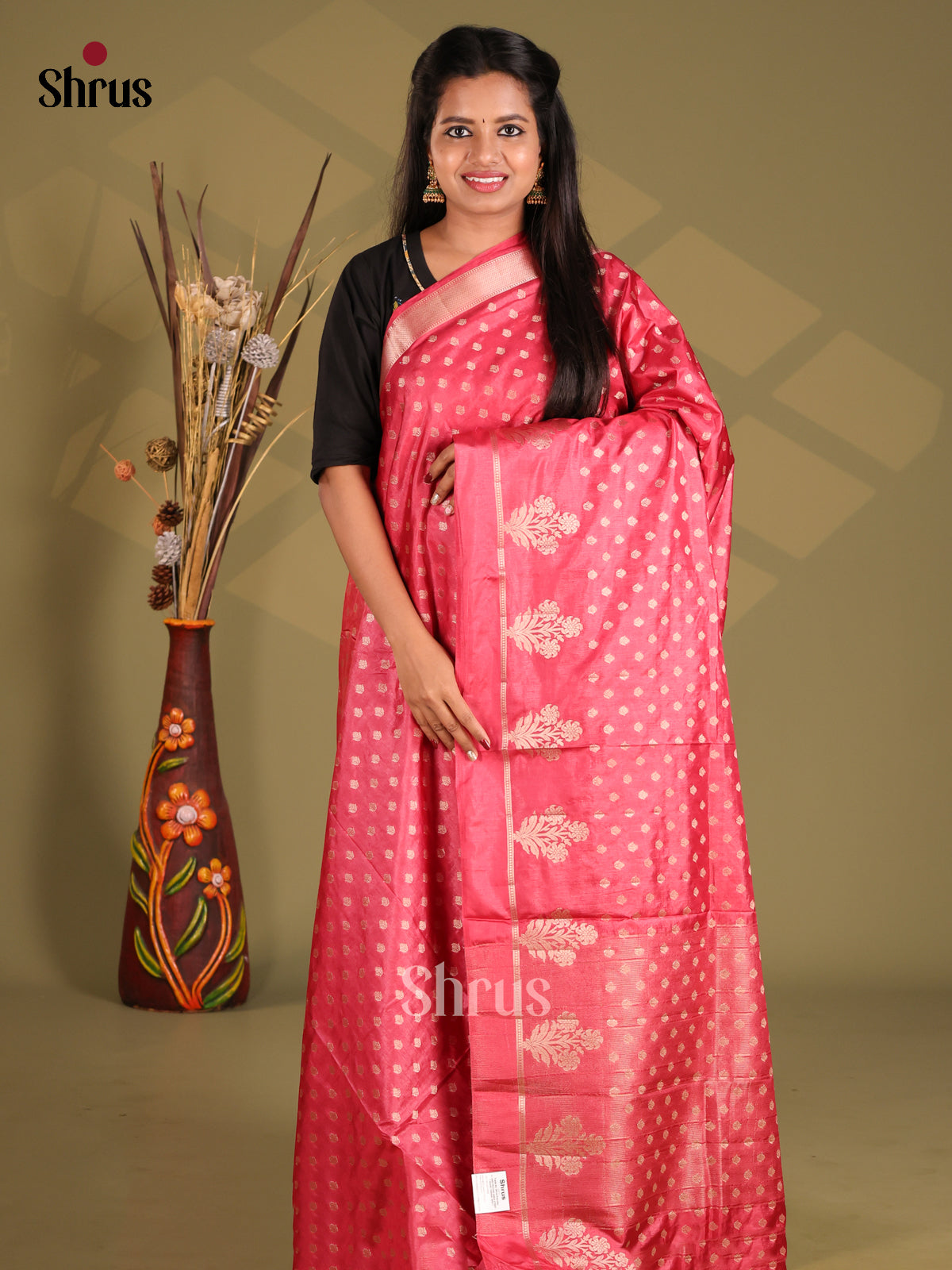 Red- NorthSilk Cotton Saree - Shop on Shrus.com