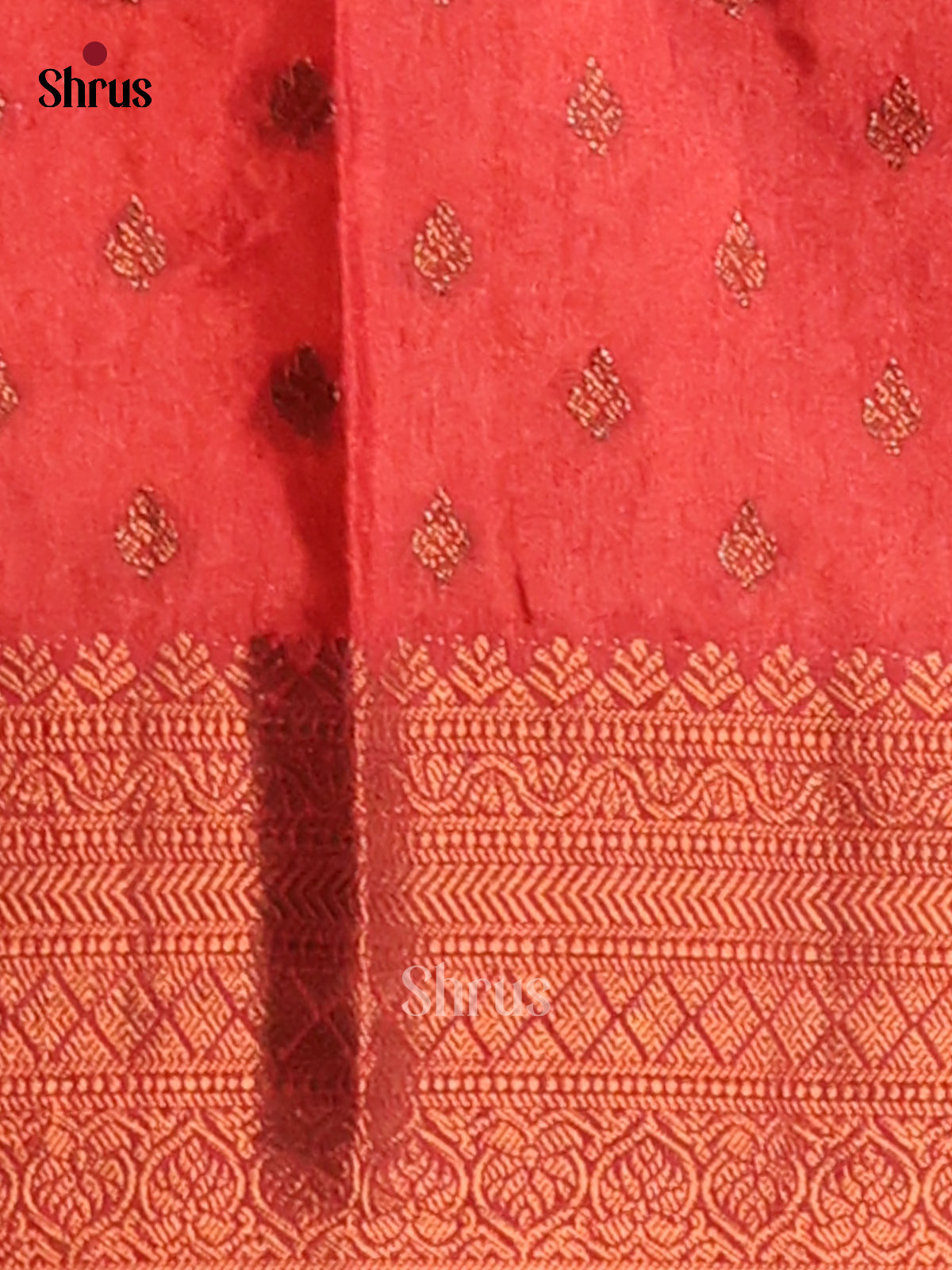 Dusty Pink & Red - NorthSilk Cotton Saree - Shop on Shrus.com